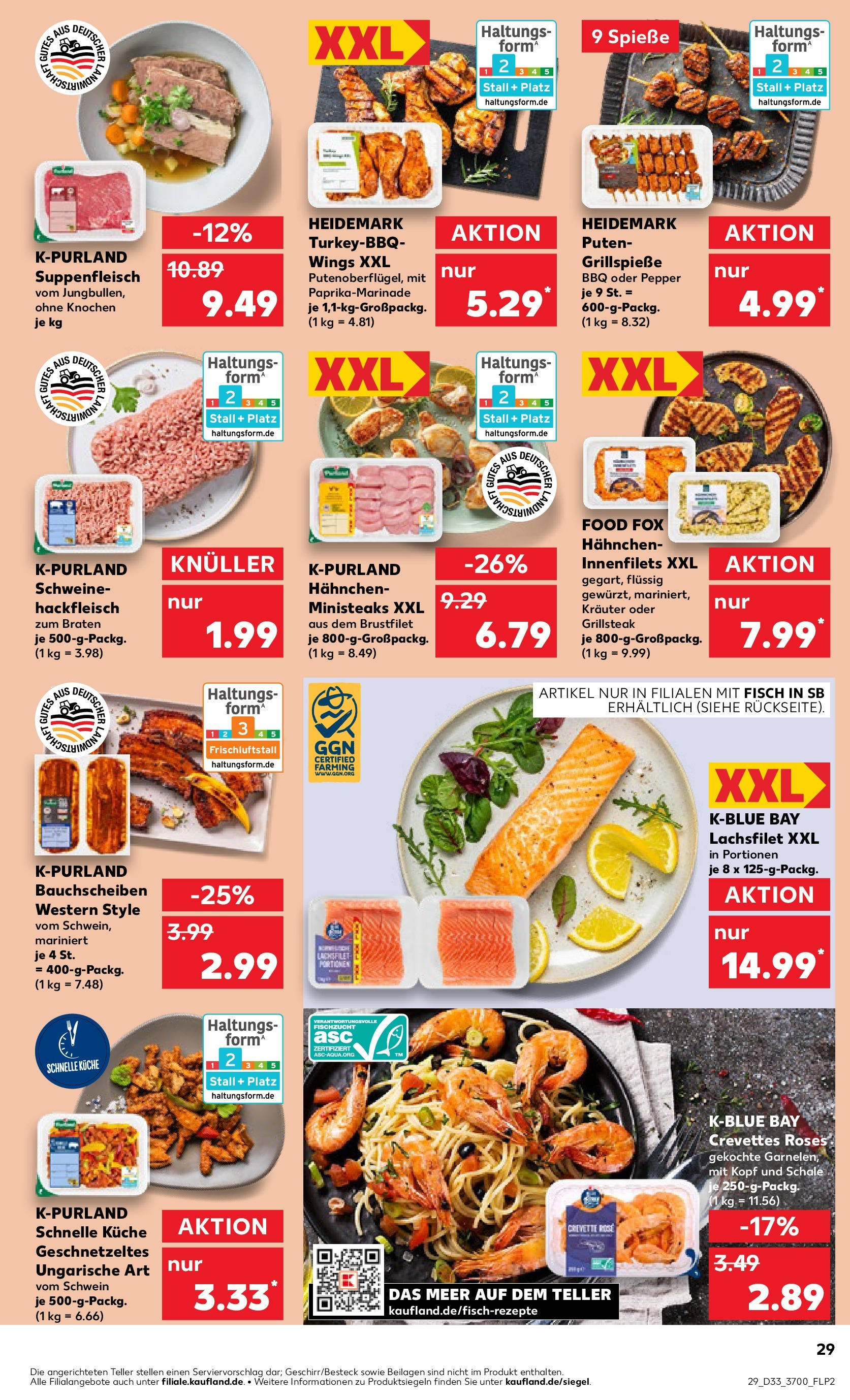 Prospekt Kaufland ab 14.08.2025 » Angebote Online zum Blättern | Seite: 29 | Produkte: Hahnchen, Küche, Fisch, Suppenfleisch