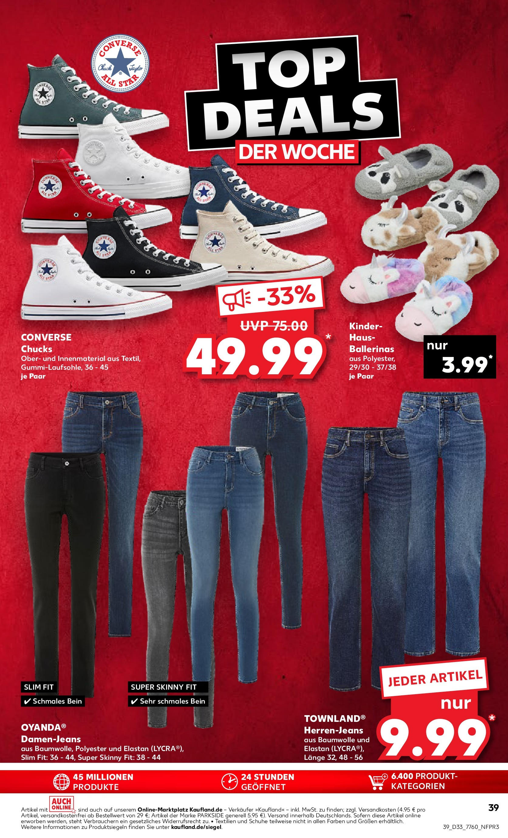Prospekt Kaufland ab 14.08.2025 » Angebote und Werbung Online | Seite: 39 | Produkte: Ballerinas, Jeans Prospekt Kaufland ab 14.08.2025 » Angebote Online zum Blättern | Seite: 39 | Produkte: Ballerinas, Jeans