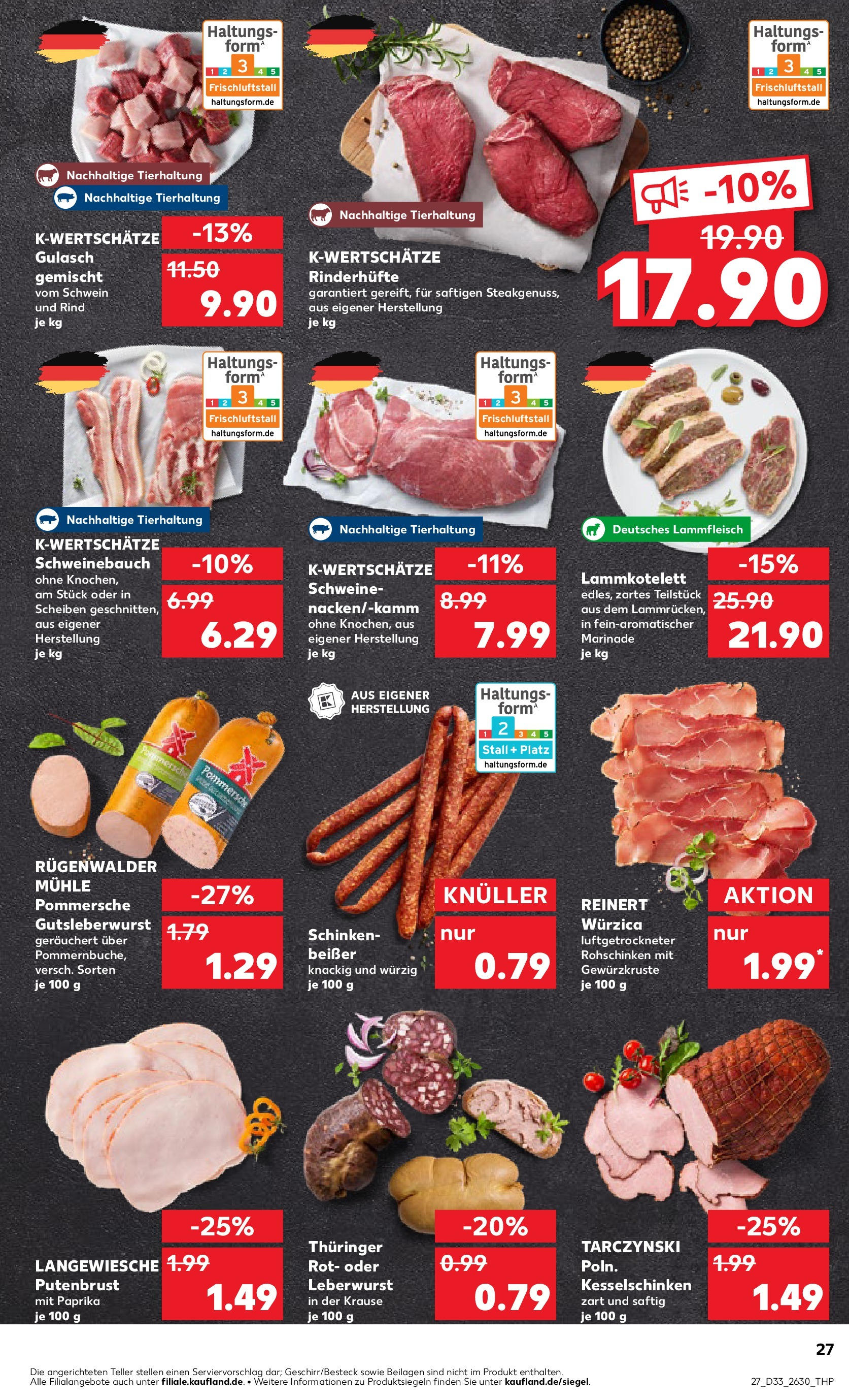 Prospekt Kaufland ab 14.08.2025 » Angebote Online zum Blättern | Seite: 27 | Produkte: Mühle, Schweinebauch, Paprika, Gulasch