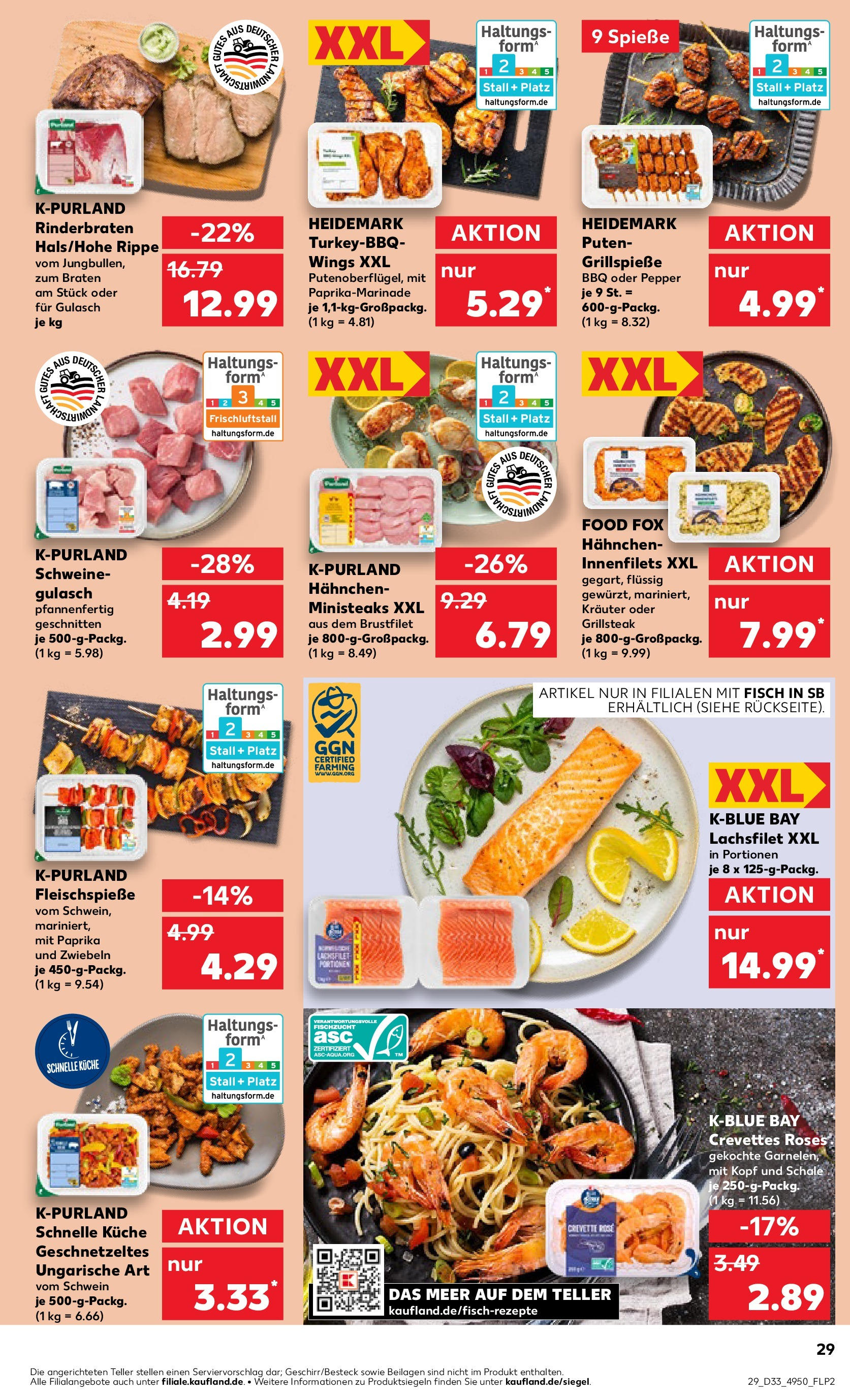 Prospekt Kaufland ab 14.08.2025 » Angebote und Werbung Online | Seite: 29 | Produkte: Küche, Fisch, Paprika, Gulasch Prospekt Kaufland ab 14.08.2025 » Angebote Online zum Blättern | Seite: 29 | Produkte: Küche, Fisch, Paprika, Gulasch