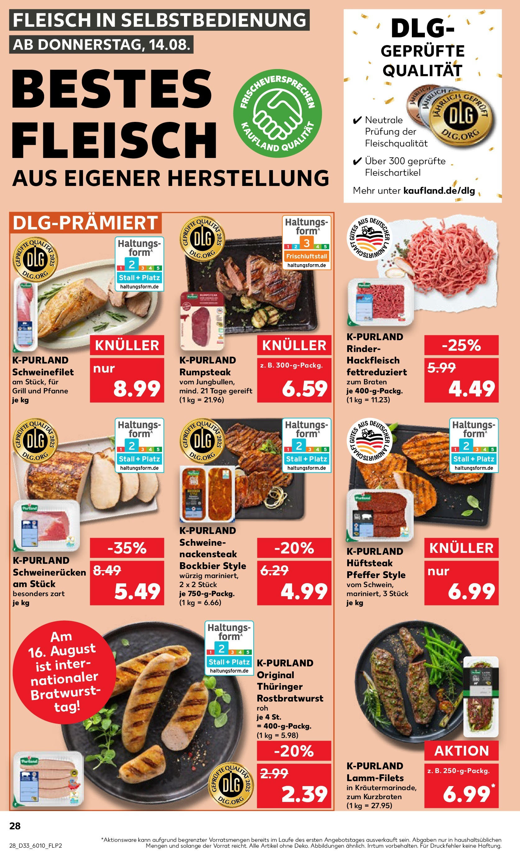 Prospekt Kaufland ab 14.08.2025 » Angebote Online zum Blättern | Seite: 28 | Produkte: Grill, Schweinefilet, Fleisch, Hackfleisch
