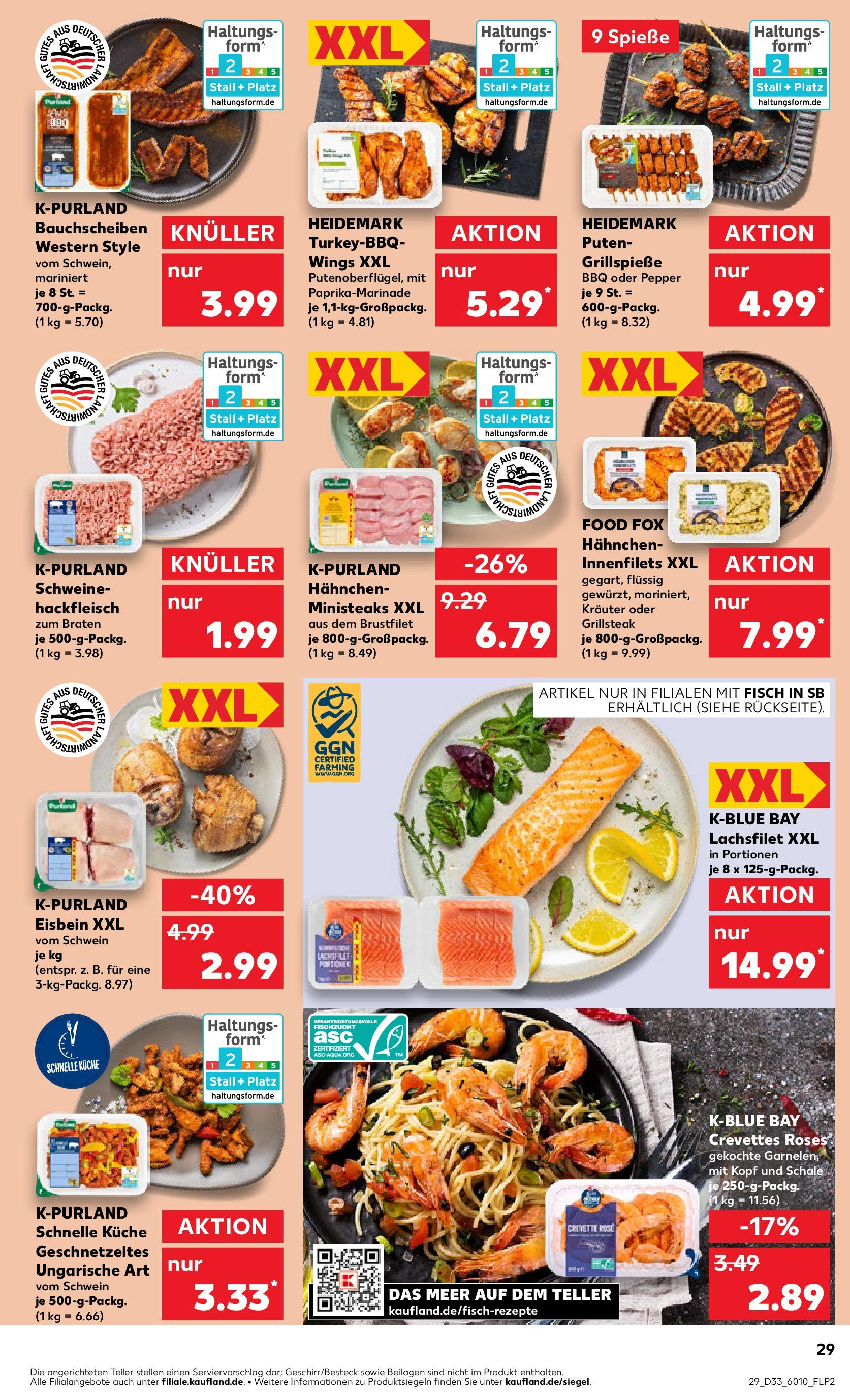 Prospekt Kaufland ab 14.08.2025 » Angebote Online zum Blättern | Seite: 29 | Produkte: Hahnchen, Küche, Fisch, Hackfleisch