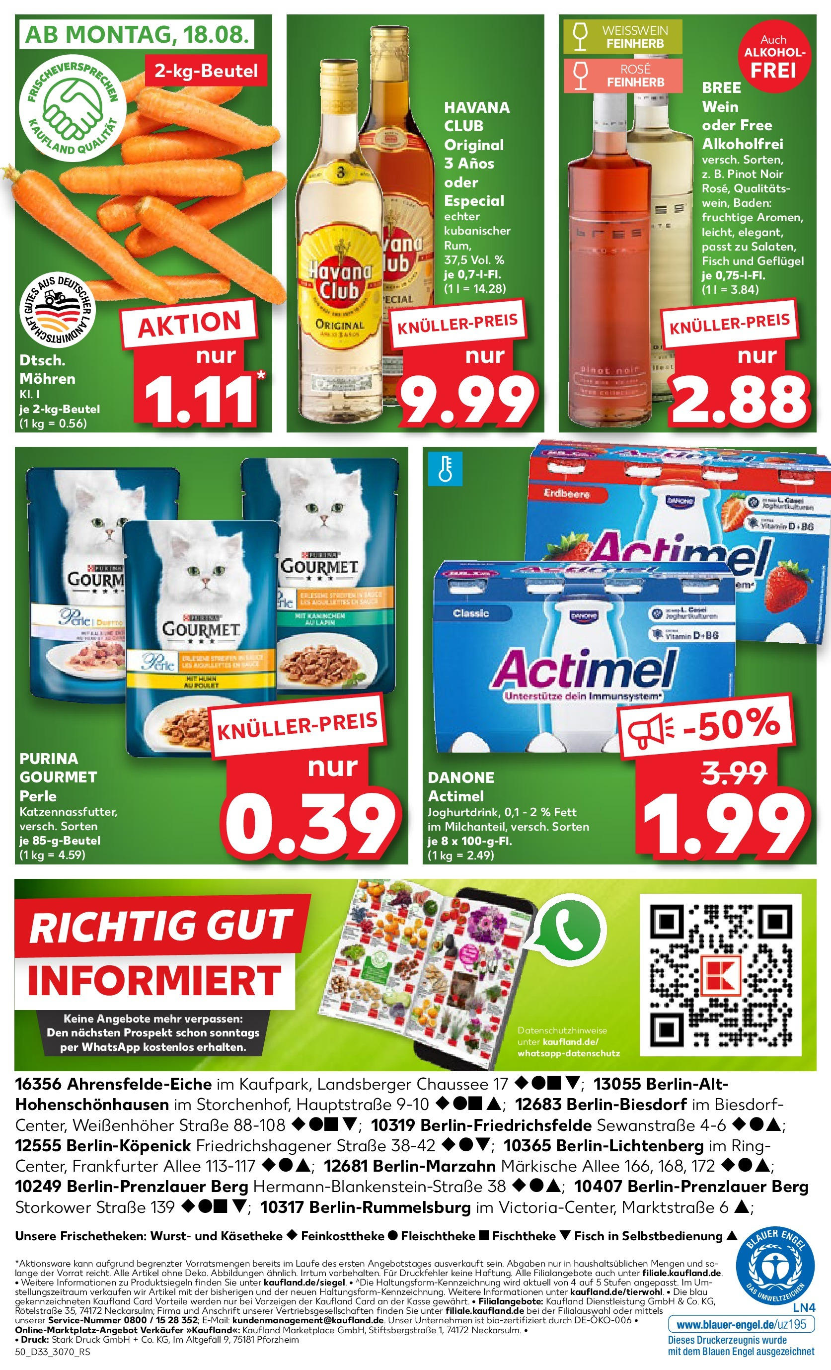 Prospekt Kaufland ab 14.08.2025 » Angebote Online zum Blättern | Seite: 50 | Produkte: Havana club, Actimel, Weißwein, Wein
