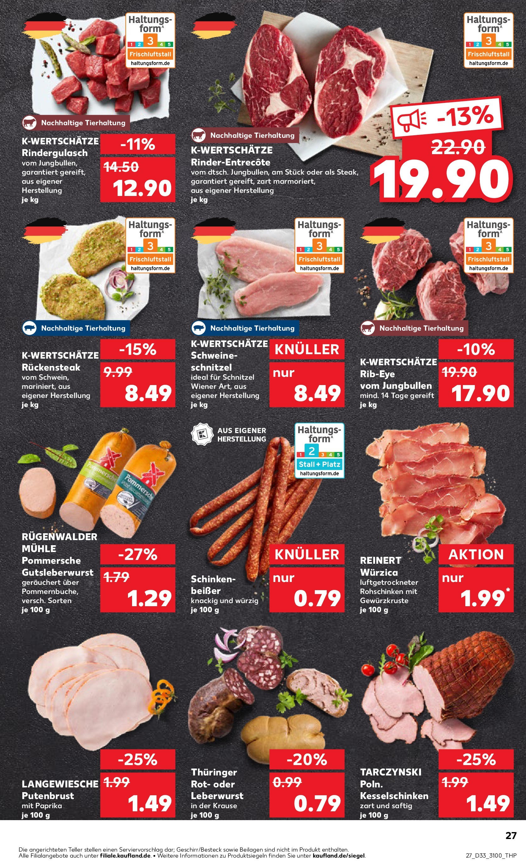 Prospekt Kaufland ab 14.08.2025 » Angebote Online zum Blättern | Seite: 27 | Produkte: Rindergulasch, Mühle, Paprika, Schinken