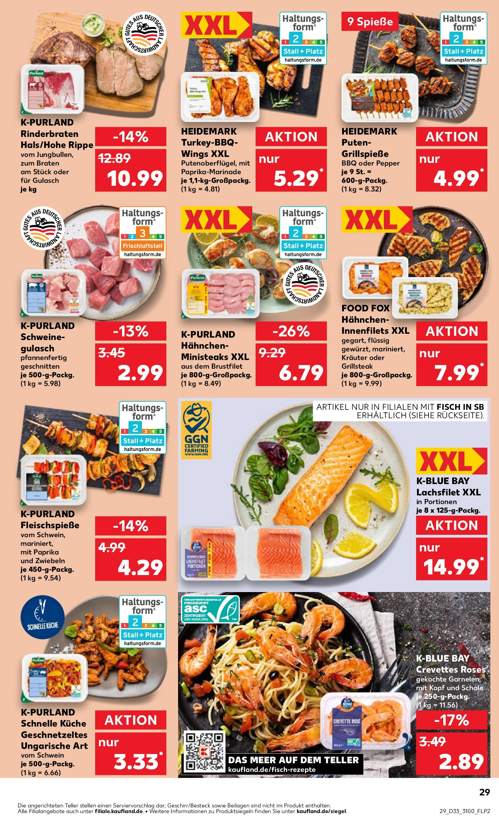 Prospekt Kaufland ab 14.08.2025 » Angebote Online zum Blättern | Seite: 29 | Produkte: Hahnchen, Fisch, Zwiebeln, Paprika