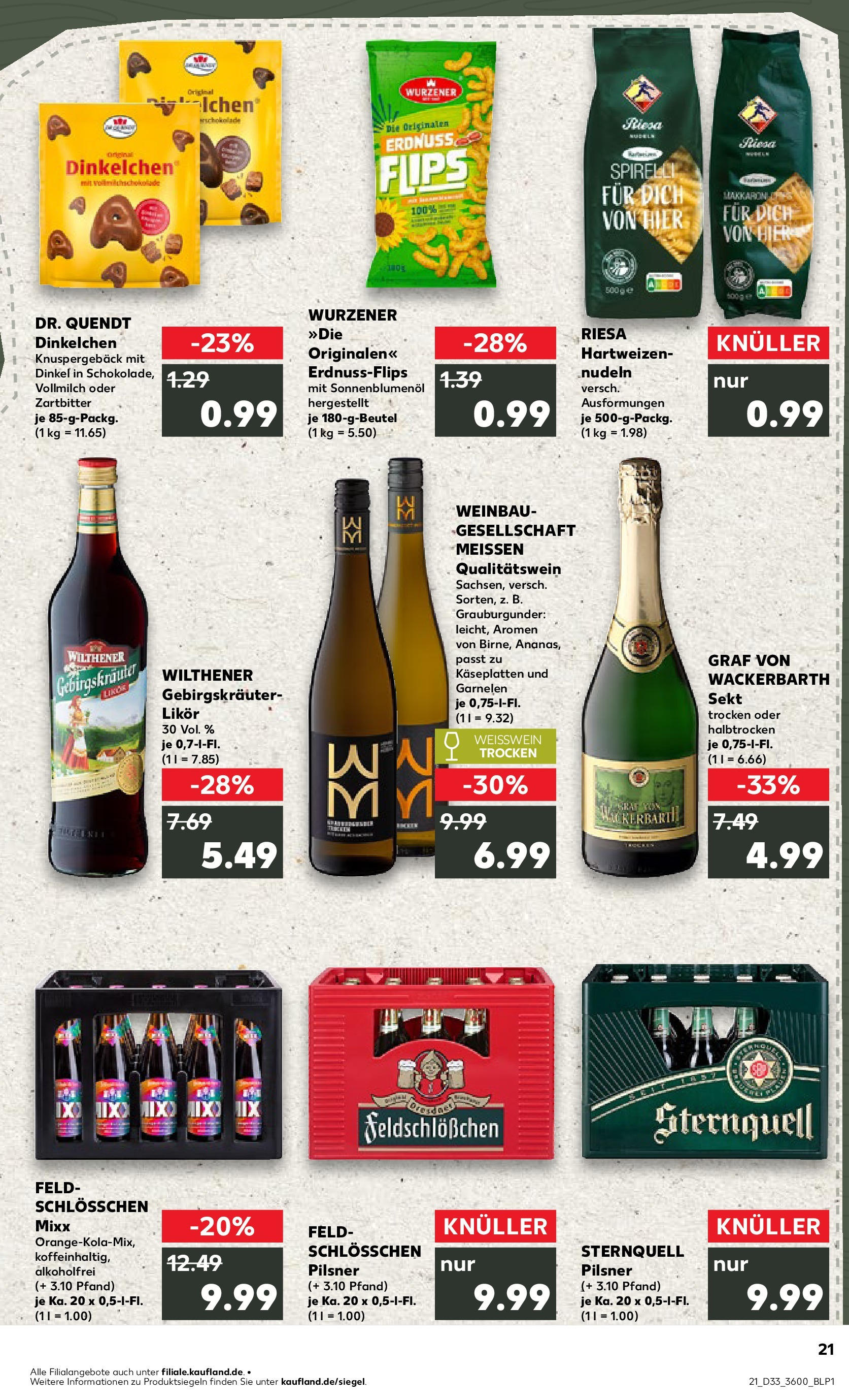 Prospekt Kaufland ab 14.08.2025 » Angebote Online zum Blättern | Seite: 21 | Produkte: Weißwein, Sekt, Likör, Garnelen