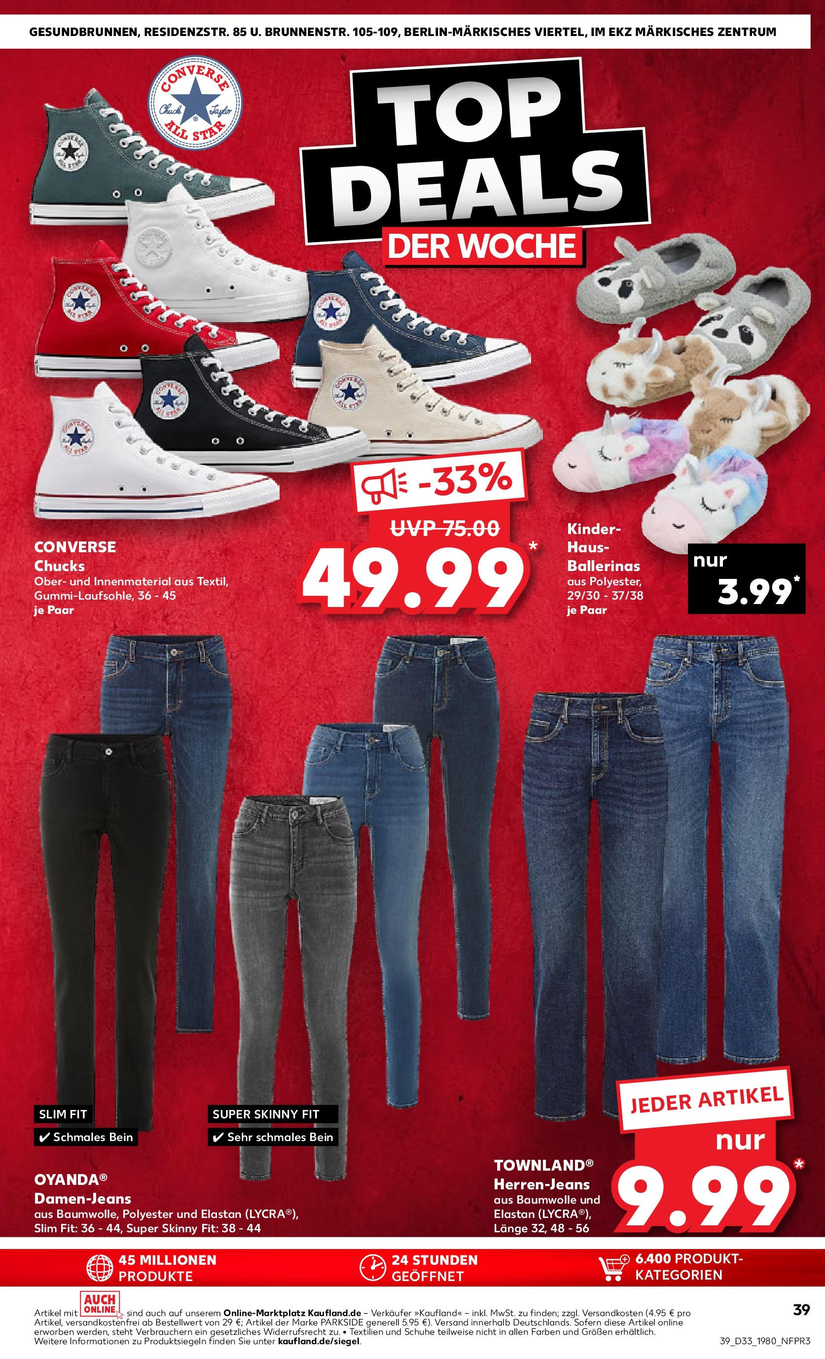 Prospekt Kaufland ab 14.08.2025 » Angebote Online zum Blättern | Seite: 39 | Produkte: Ballerinas, Jeans