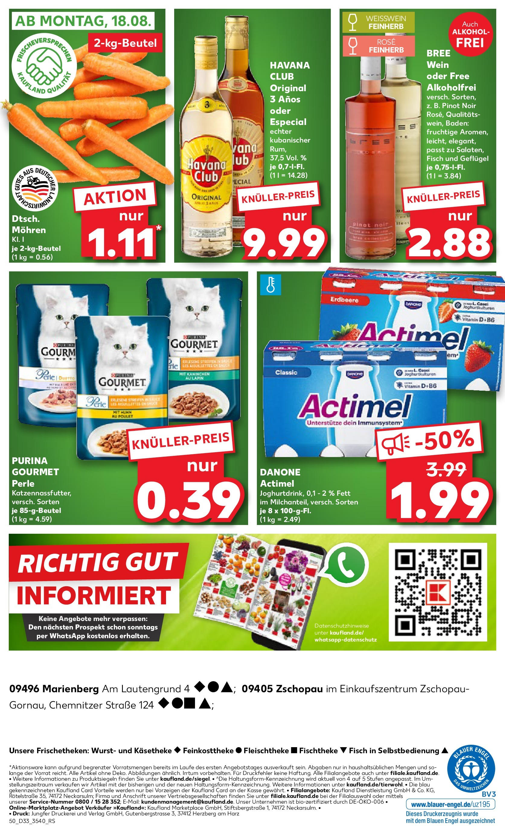 Prospekt Kaufland ab 14.08.2025 » Angebote Online zum Blättern | Seite: 50 | Produkte: Kaninchen, Mohren, Wurst, Wein