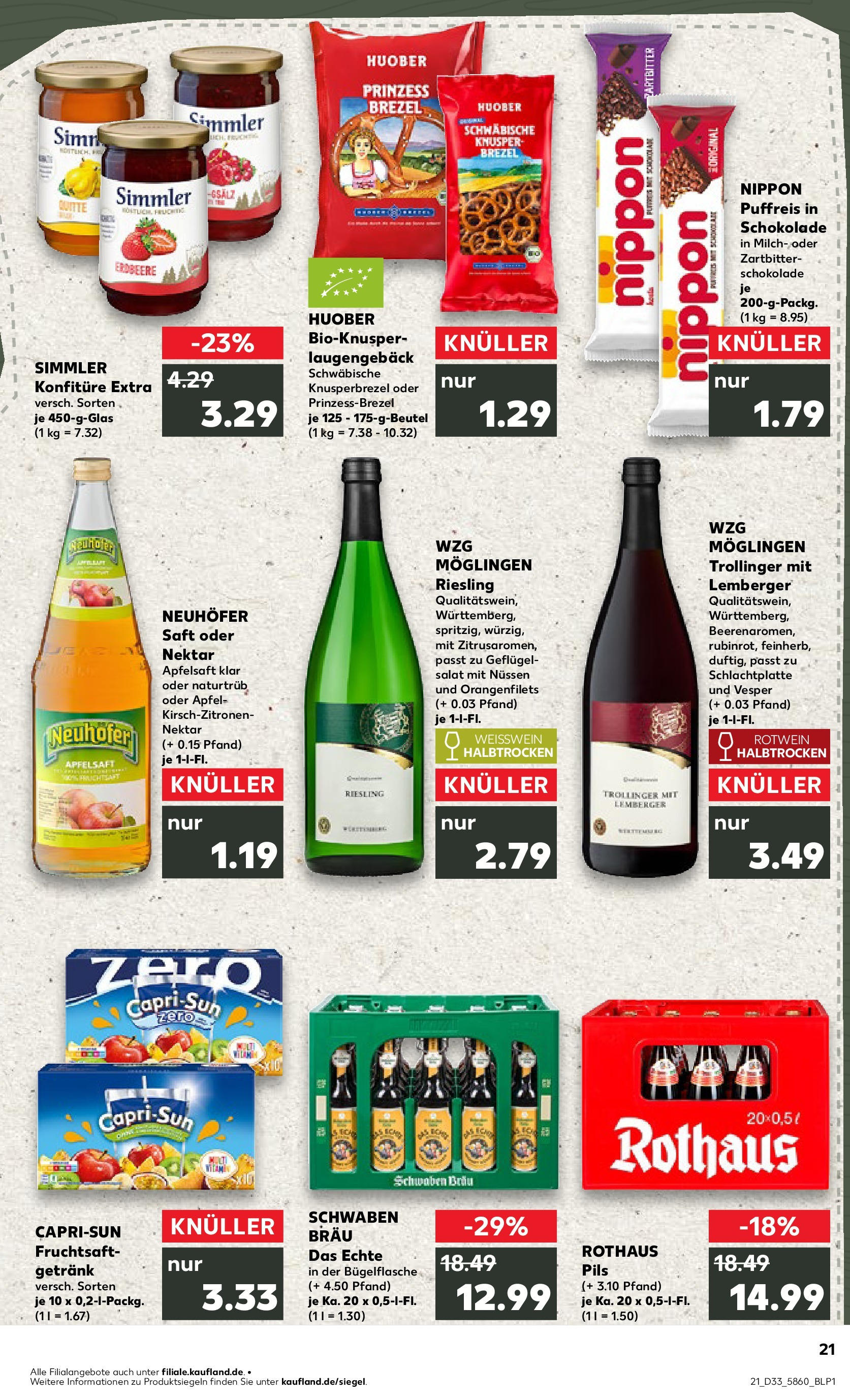 Prospekt Kaufland ab 14.08.2025 » Angebote und Werbung Online | Seite: 21 | Produkte: Weißwein, Rotwein, Saft, Fruchtsaft Prospekt Kaufland ab 14.08.2025 » Angebote Online zum Blättern | Seite: 21 | Produkte: Weißwein, Rotwein, Saft, Fruchtsaft