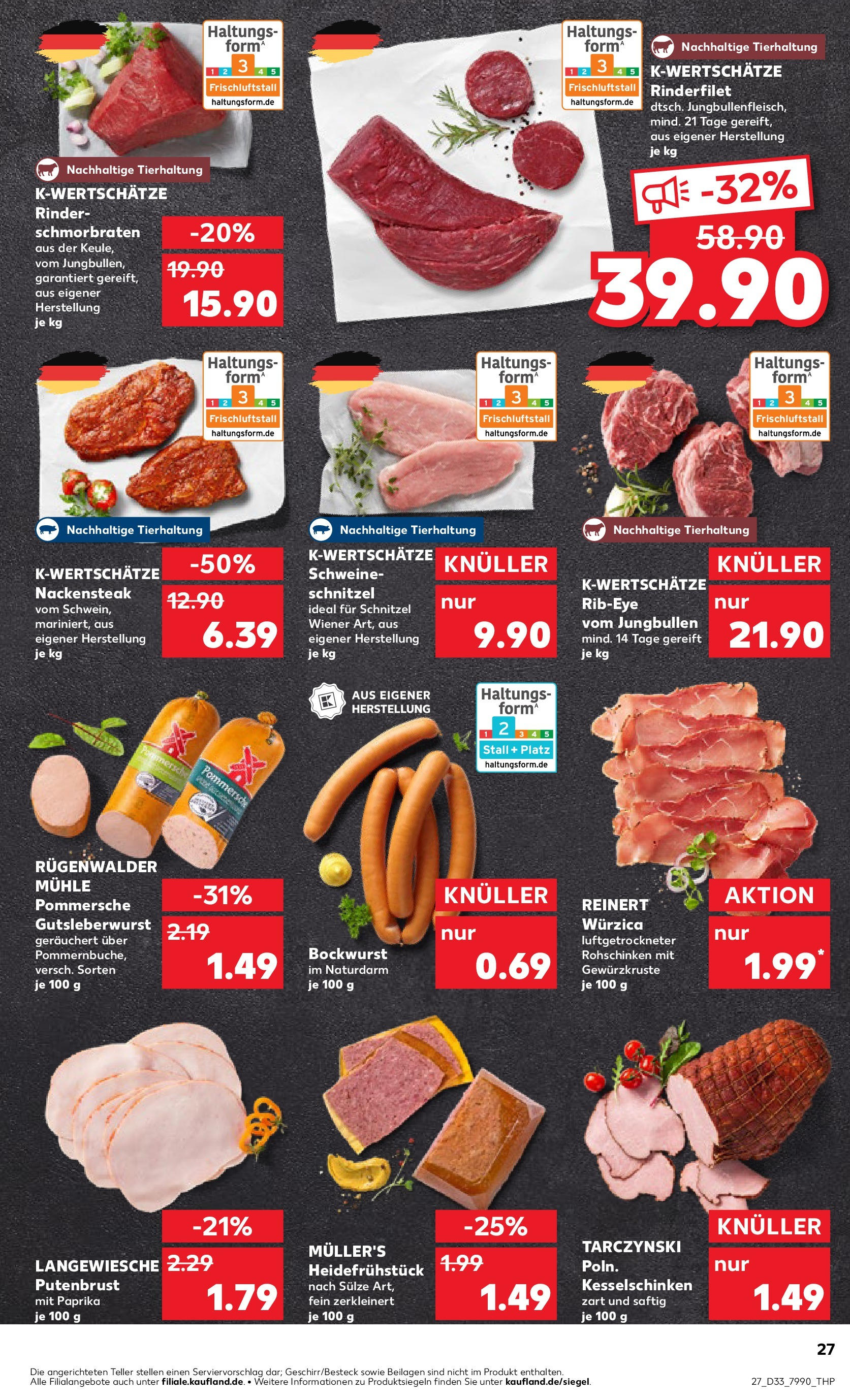 Prospekt Kaufland ab 14.08.2025 » Angebote Online zum Blättern | Seite: 27 | Produkte: Bockwurst, Mühle, Rinderfilet, Paprika
