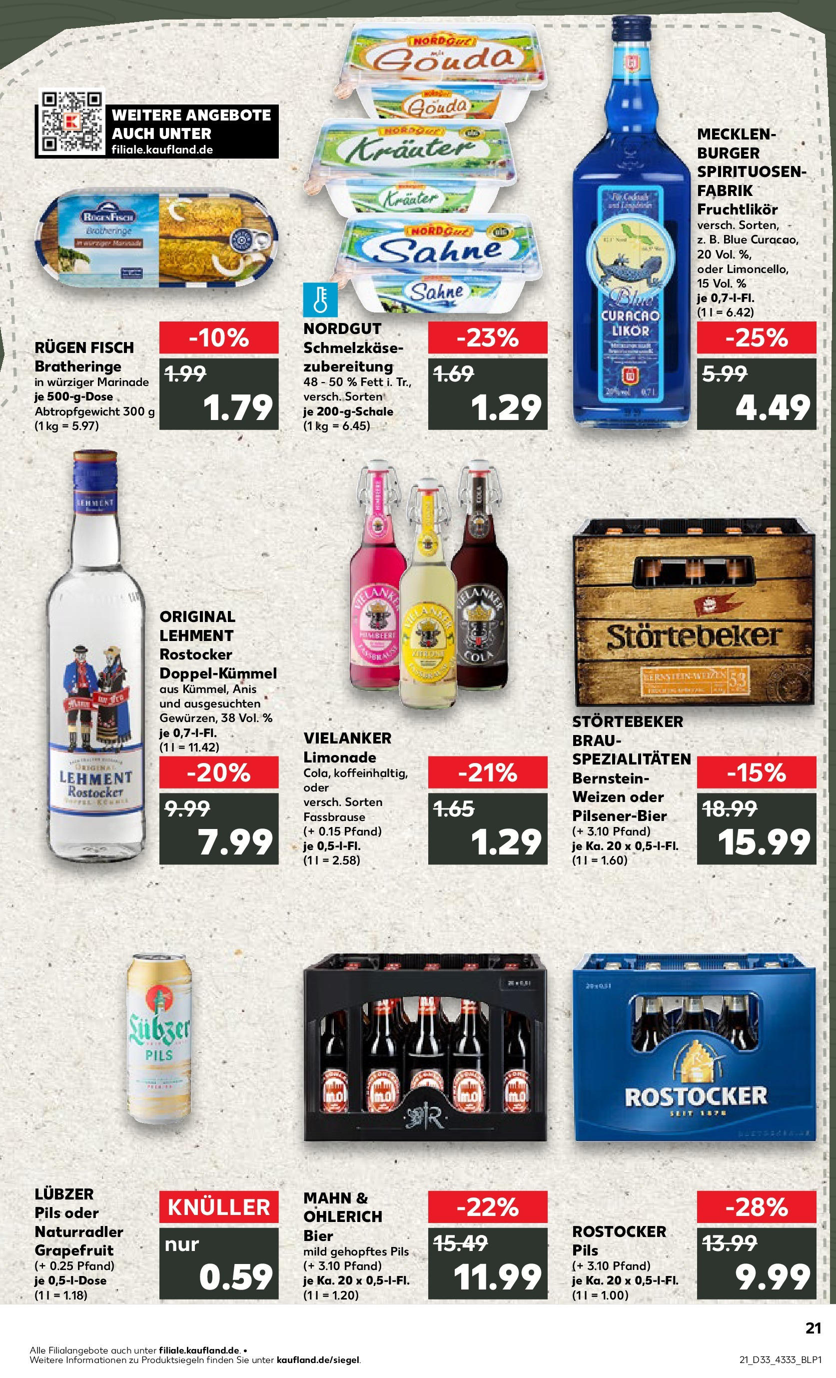 Prospekt Kaufland ab 14.08.2025 » Angebote Online zum Blättern | Seite: 21 | Produkte: Likör, Burger, Limonade, Fisch