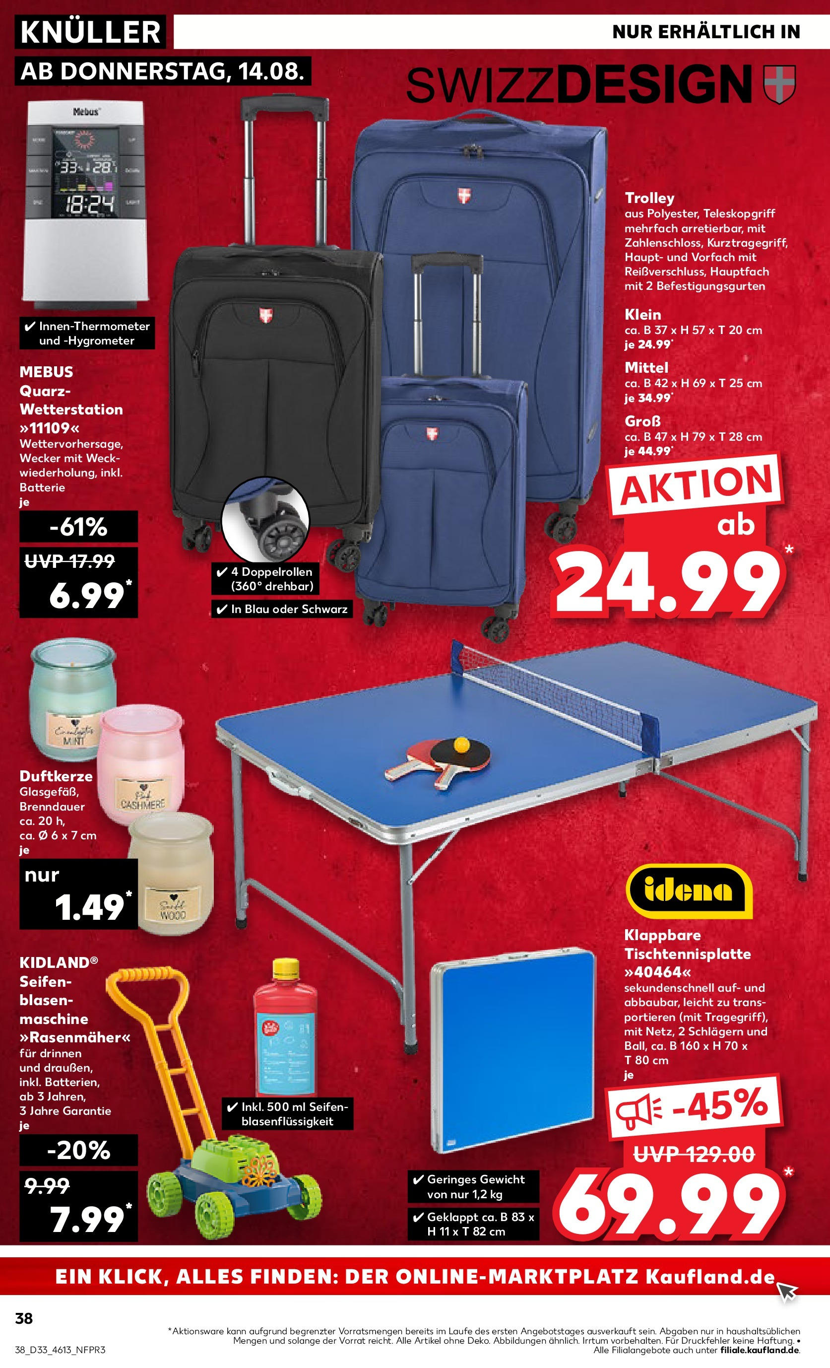 Prospekt Kaufland ab 14.08.2025 » Angebote Online zum Blättern | Seite: 38 | Produkte: Wetterstation, Gewicht, Batterie, Wecker