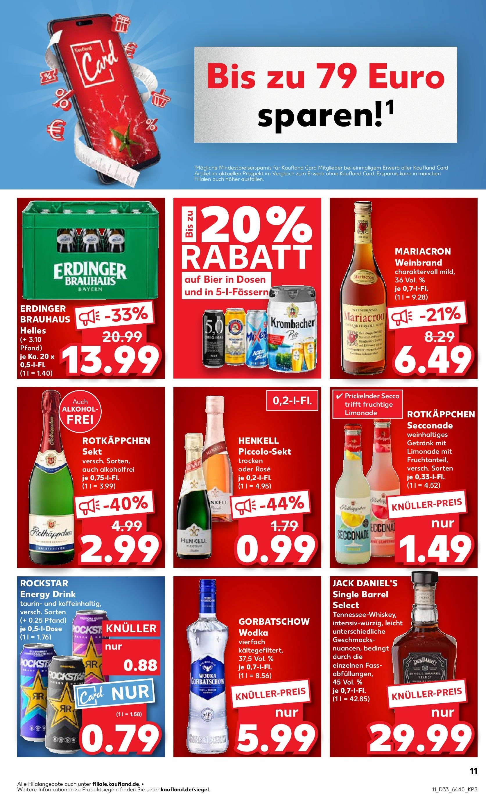 Prospekt Kaufland ab 14.08.2025 » Angebote Online zum Blättern | Seite: 11 | Produkte: Erdinger, Energy, Sekt, Wodka gorbatschow