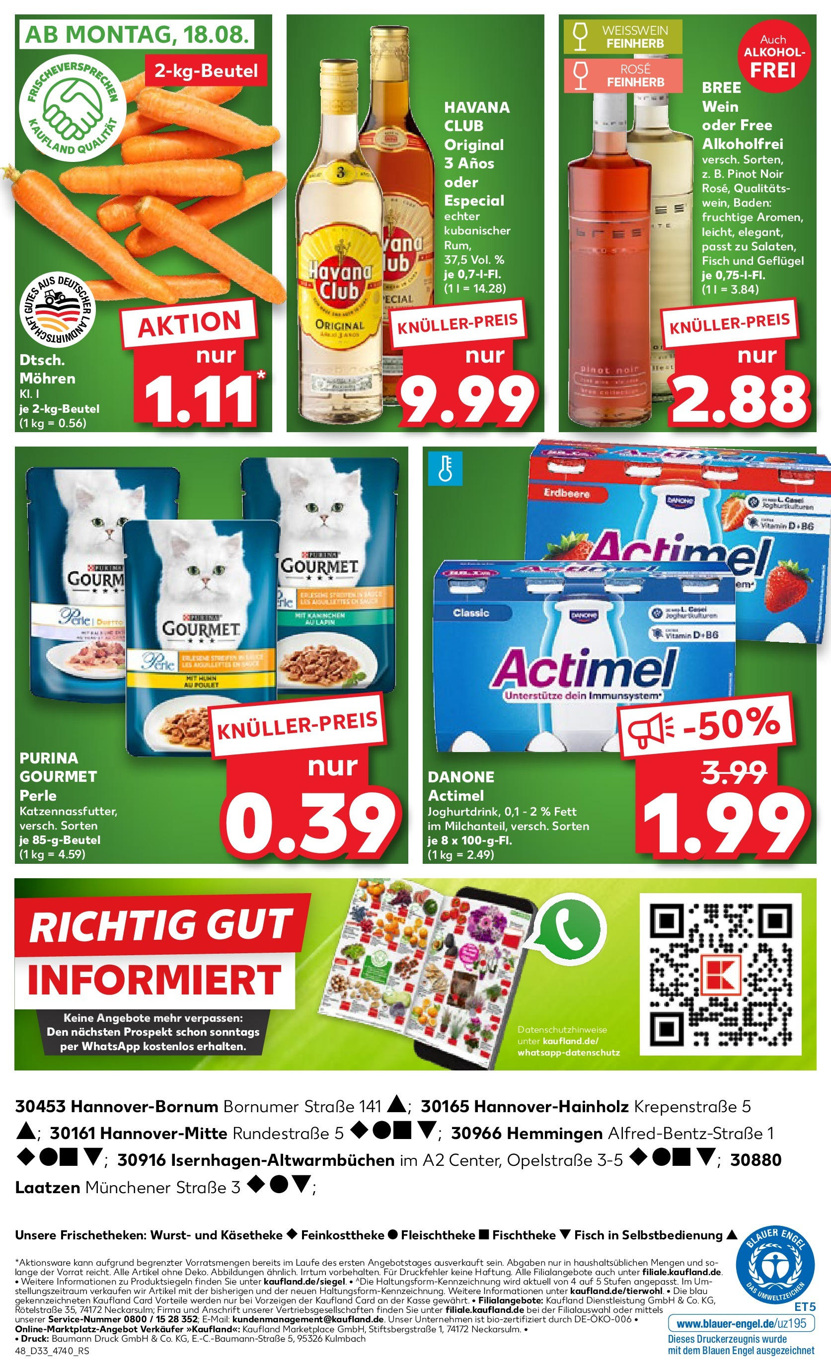 Prospekt Kaufland ab 14.08.2025 » Angebote Online zum Blättern | Seite: 48 | Produkte: Kaninchen, Weißwein, Rum, Wurst
