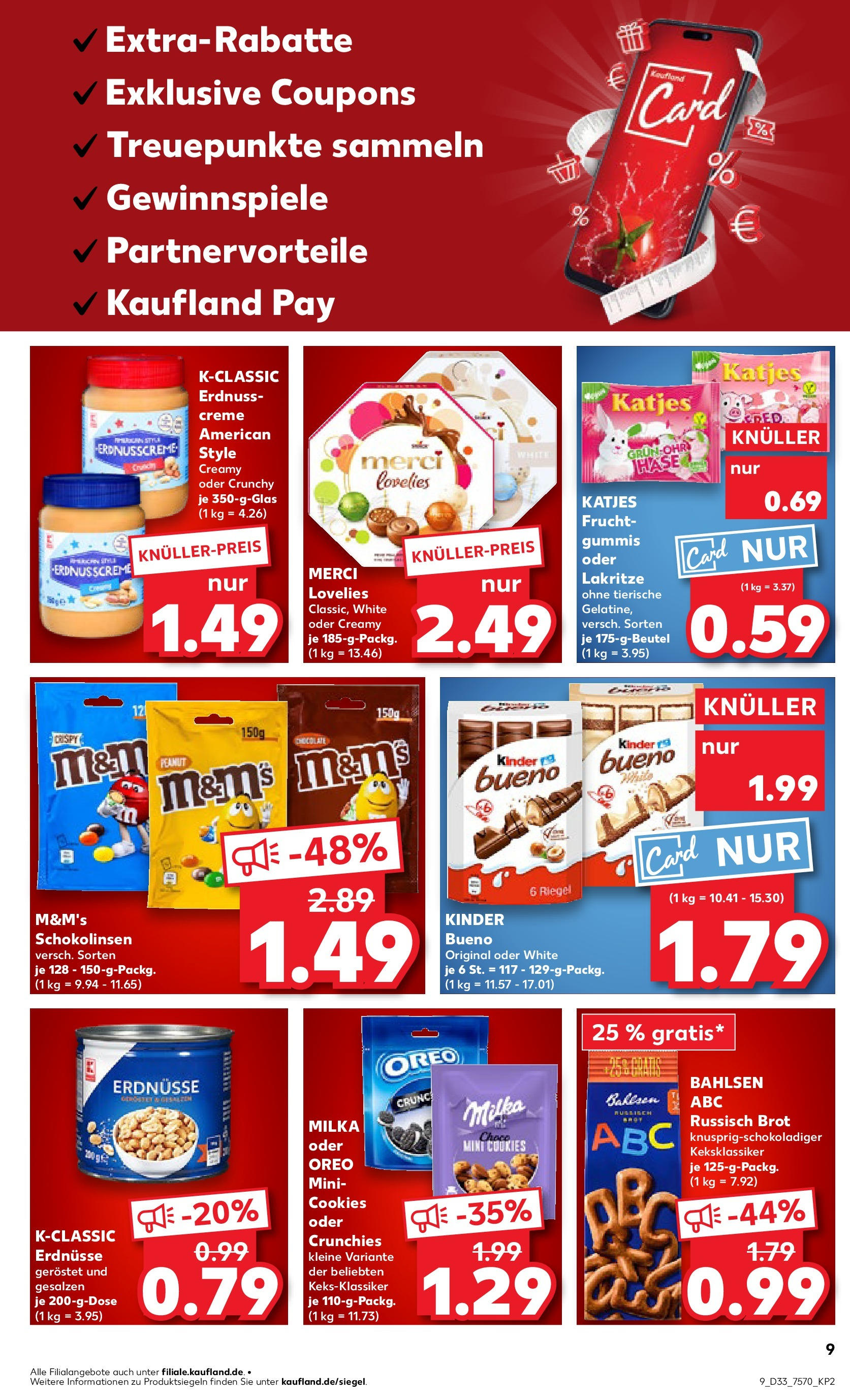 Prospekt Kaufland ab 14.08.2025 » Angebote Online zum Blättern | Seite: 9 | Produkte: Merci, Kinder bueno, Milka, Brot