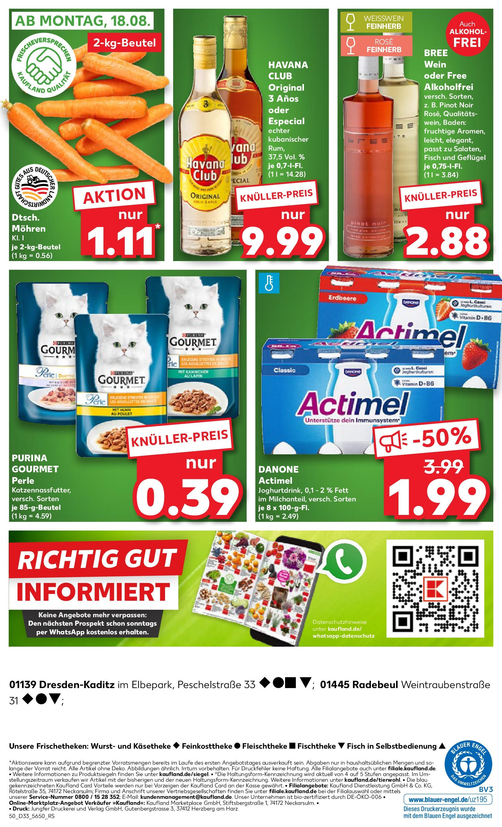 Prospekt Kaufland ab 18.08.2025 » Angebote Online zum Blättern | Seite: 5 | Produkte: Actimel, Kaninchen, Bree, Wein