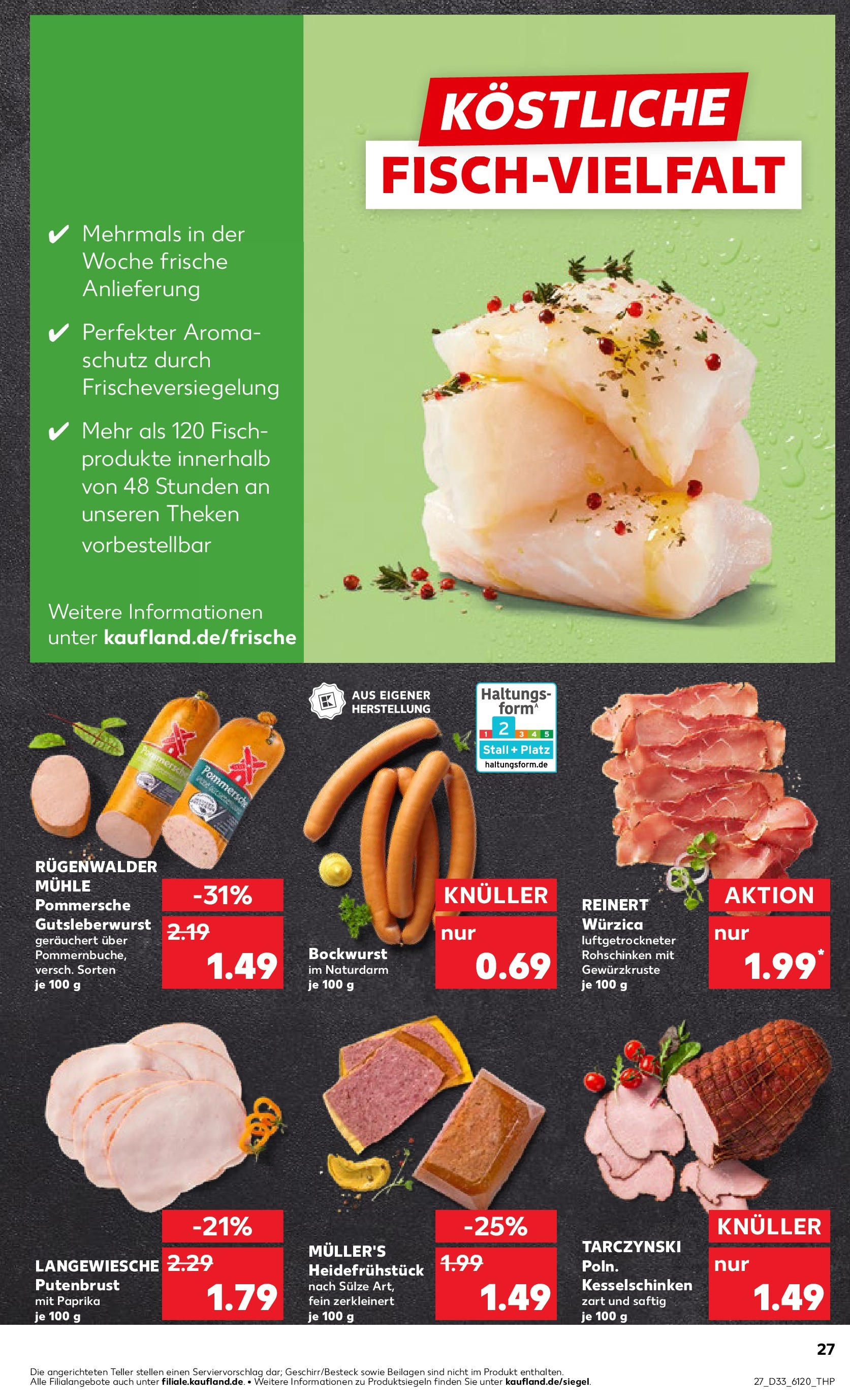Prospekt Kaufland ab 14.08.2025 » Angebote und Werbung Online | Seite: 27 | Produkte: Bockwurst, Mühle, Fisch, Paprika Prospekt Kaufland ab 14.08.2025 » Angebote Online zum Blättern | Seite: 27 | Produkte: Bockwurst, Mühle, Fisch, Paprika