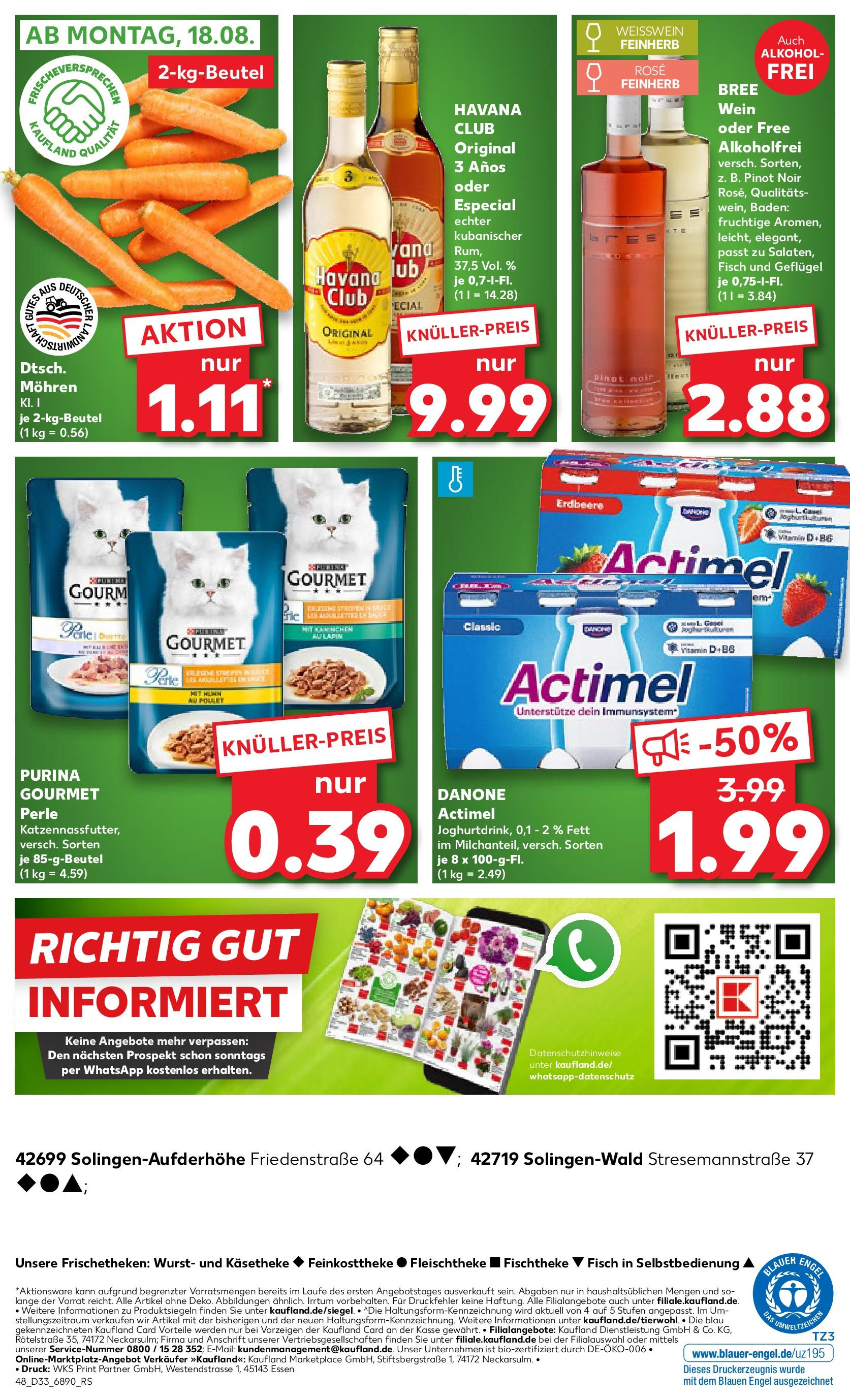 Prospekt Kaufland ab 18.08.2025 » Angebote Online zum Blättern | Seite: 5 | Produkte: Actimel, Fisch, Wurst, Wein