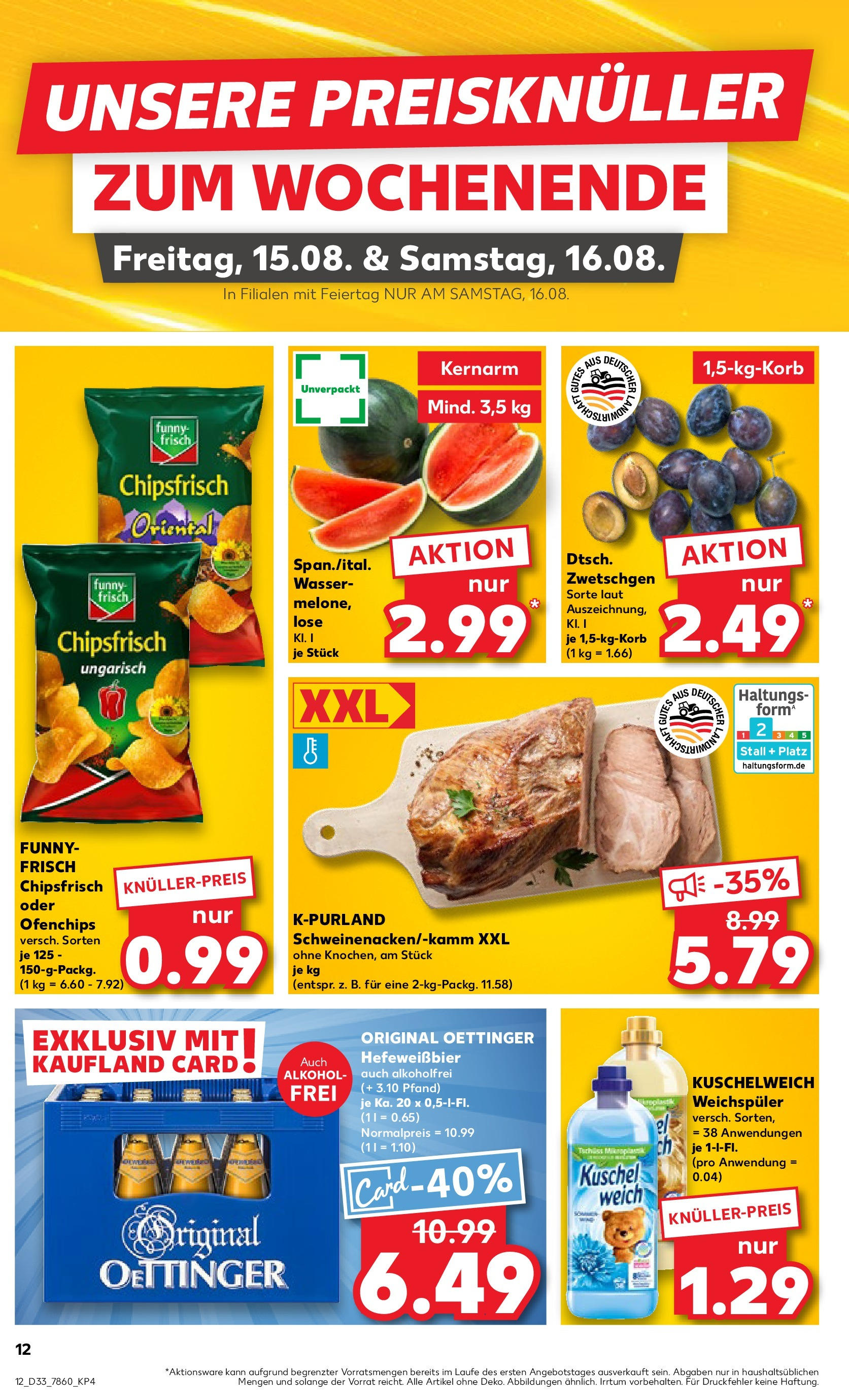 Prospekt Kaufland ab 18.08.2025 » Angebote Online zum Blättern | Seite: 25 | Produkte: Funny frisch, Wasser, Weichspüler, Chips