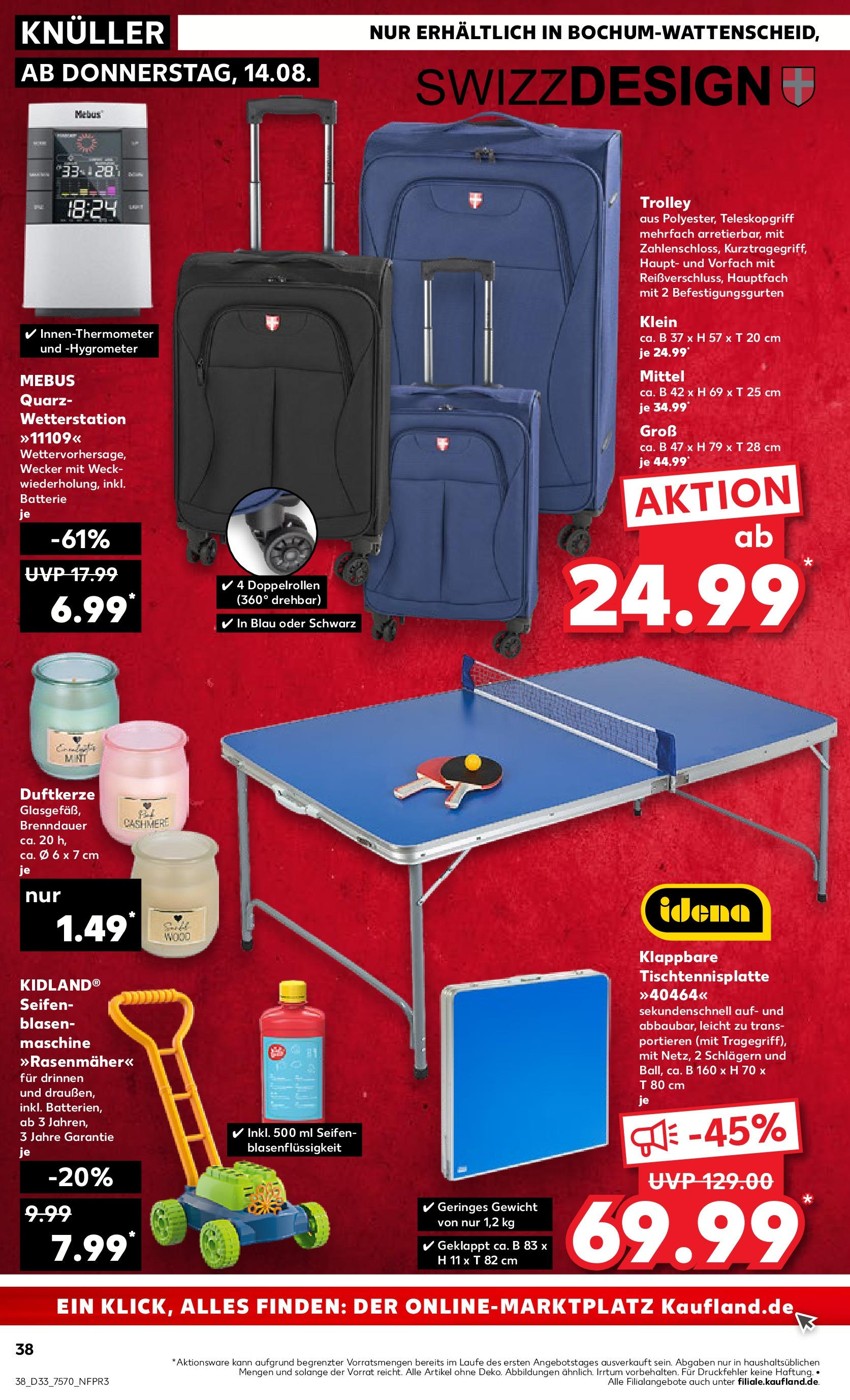 Prospekt Kaufland ab 14.08.2025 » Angebote Online zum Blättern | Seite: 38 | Produkte: Wetterstation, Gewicht, Batterie, Wecker