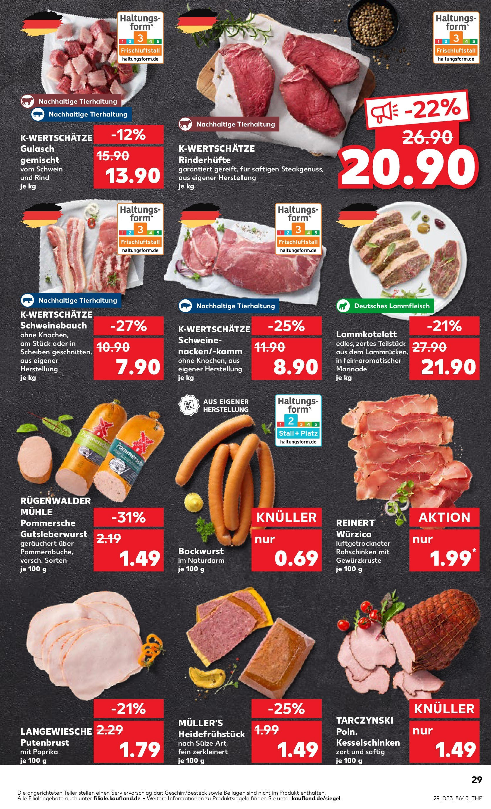 Prospekt Kaufland ab 14.08.2025 » Angebote Online zum Blättern | Seite: 29 | Produkte: Mühle, Schweinebauch, Paprika, Gulasch