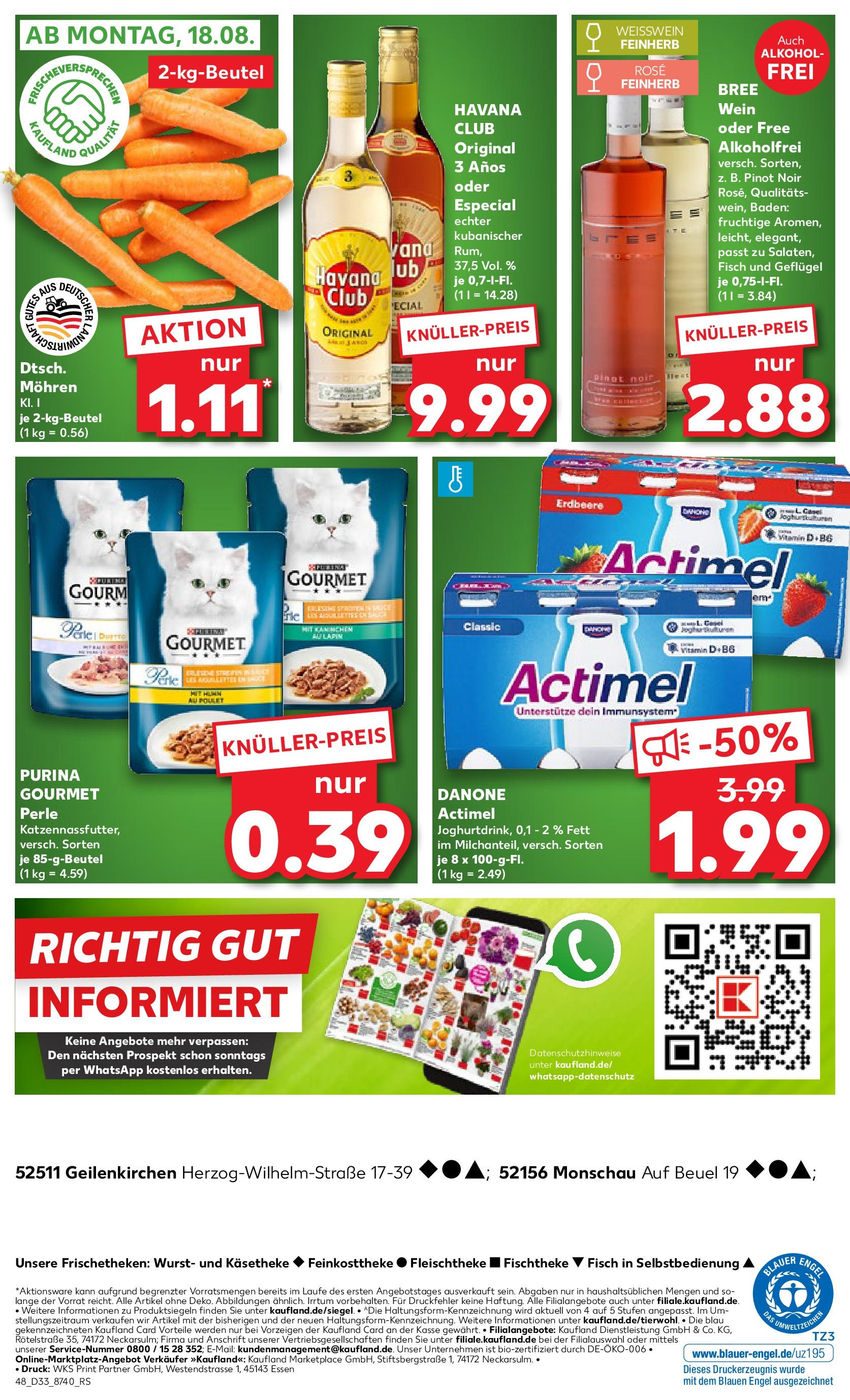 Prospekt Kaufland ab 14.08.2025 » Angebote Online zum Blättern | Seite: 48 | Produkte: Havana club, Weißwein, Bree, Mohren