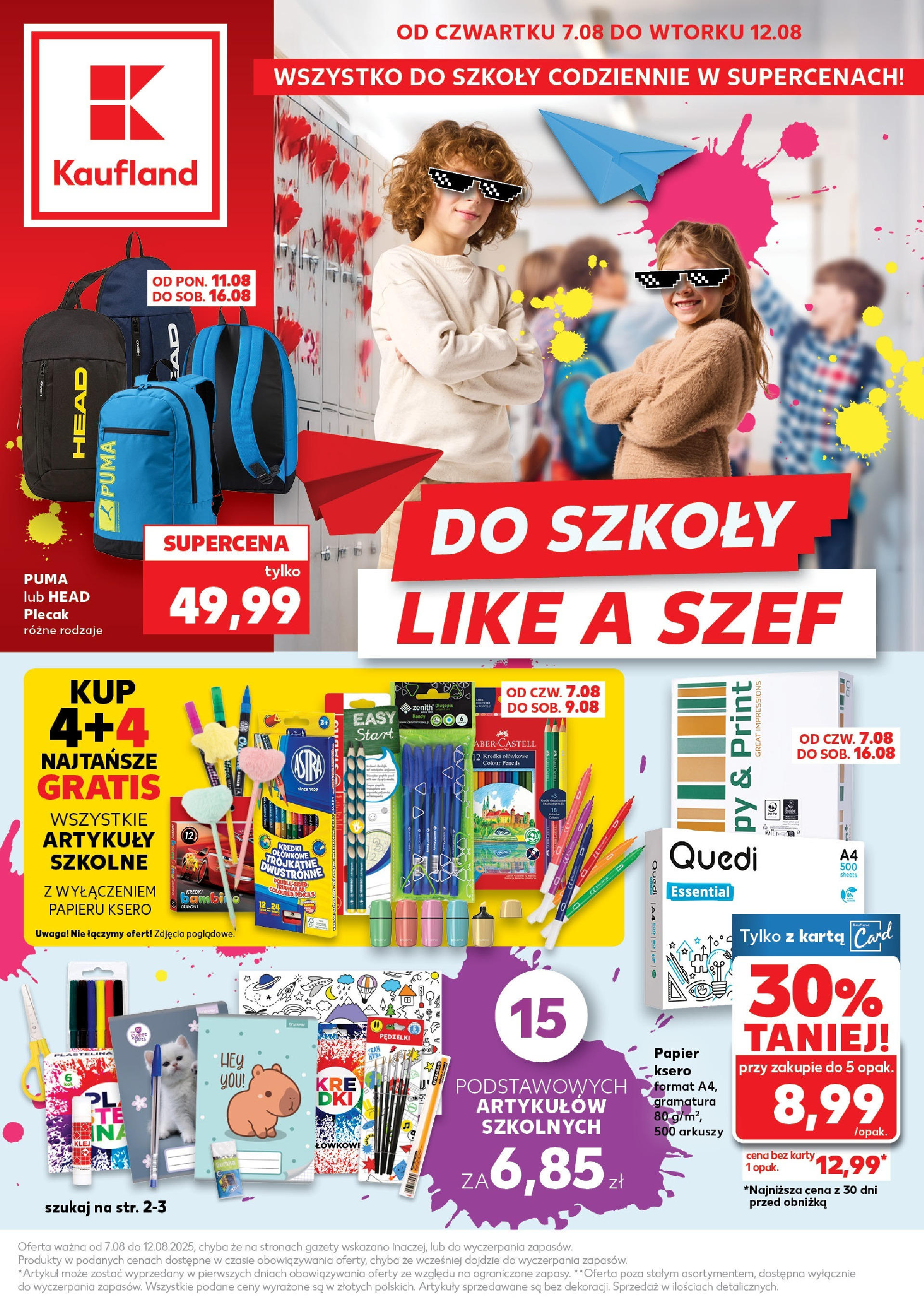 Kaufland gazetka - Do Szkoły Like A Szef od 07.08.2025 - od jutra PDF | Strona: 1 | Produkty: Karta, Plecak