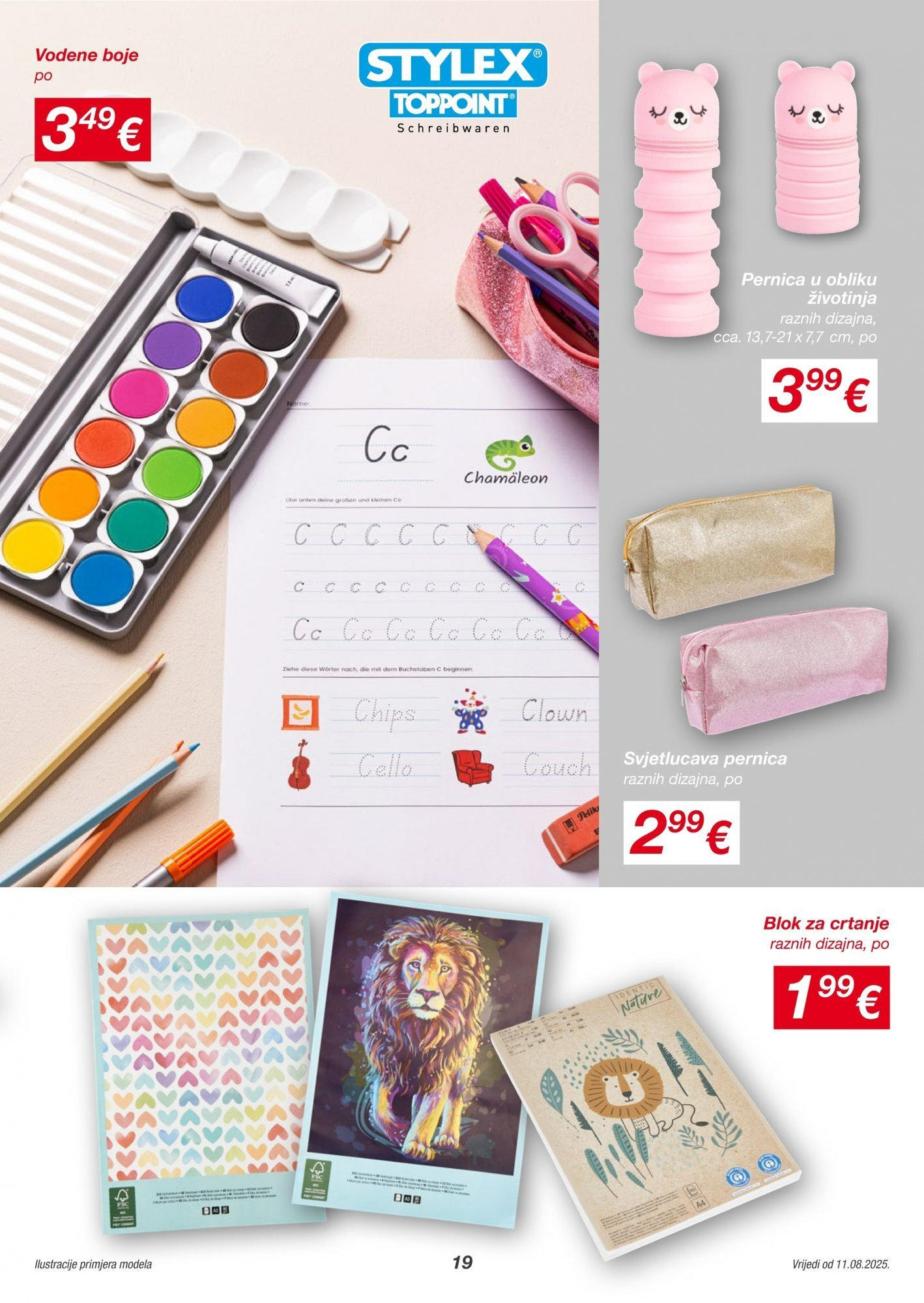 Kik - KiK katalog do 17.08.2025 novi od 10.08.2025 na listanje > letak digitalni | Stranica: 19 | Proizvodi: Vodene boje, Pernica
