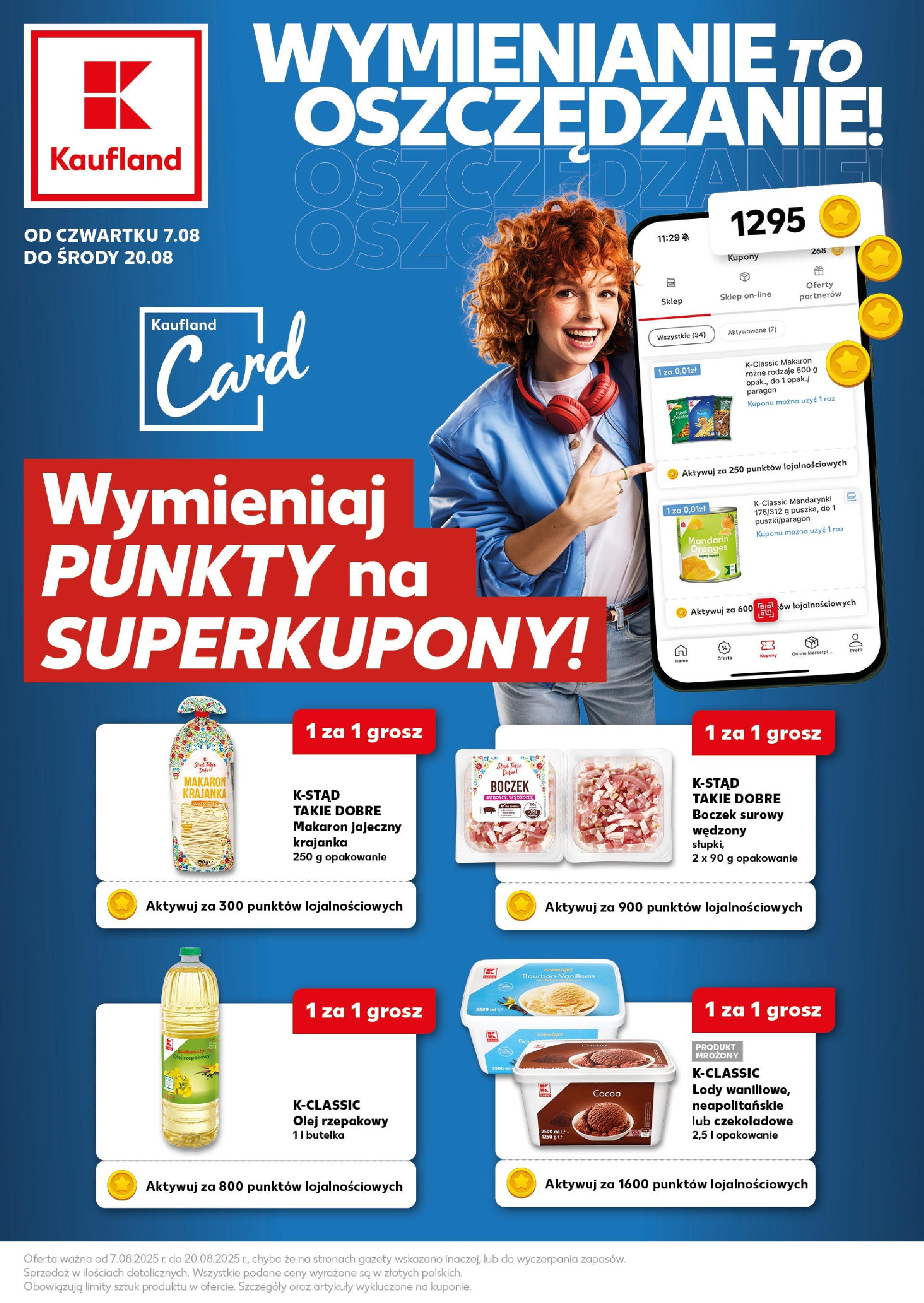 Kaufland gazetka - Superkupony od 07.08.2025 - od jutra PDF | Strona: 1 | Produkty: Olej rzepakowy, Olej, Makaron, Lody
