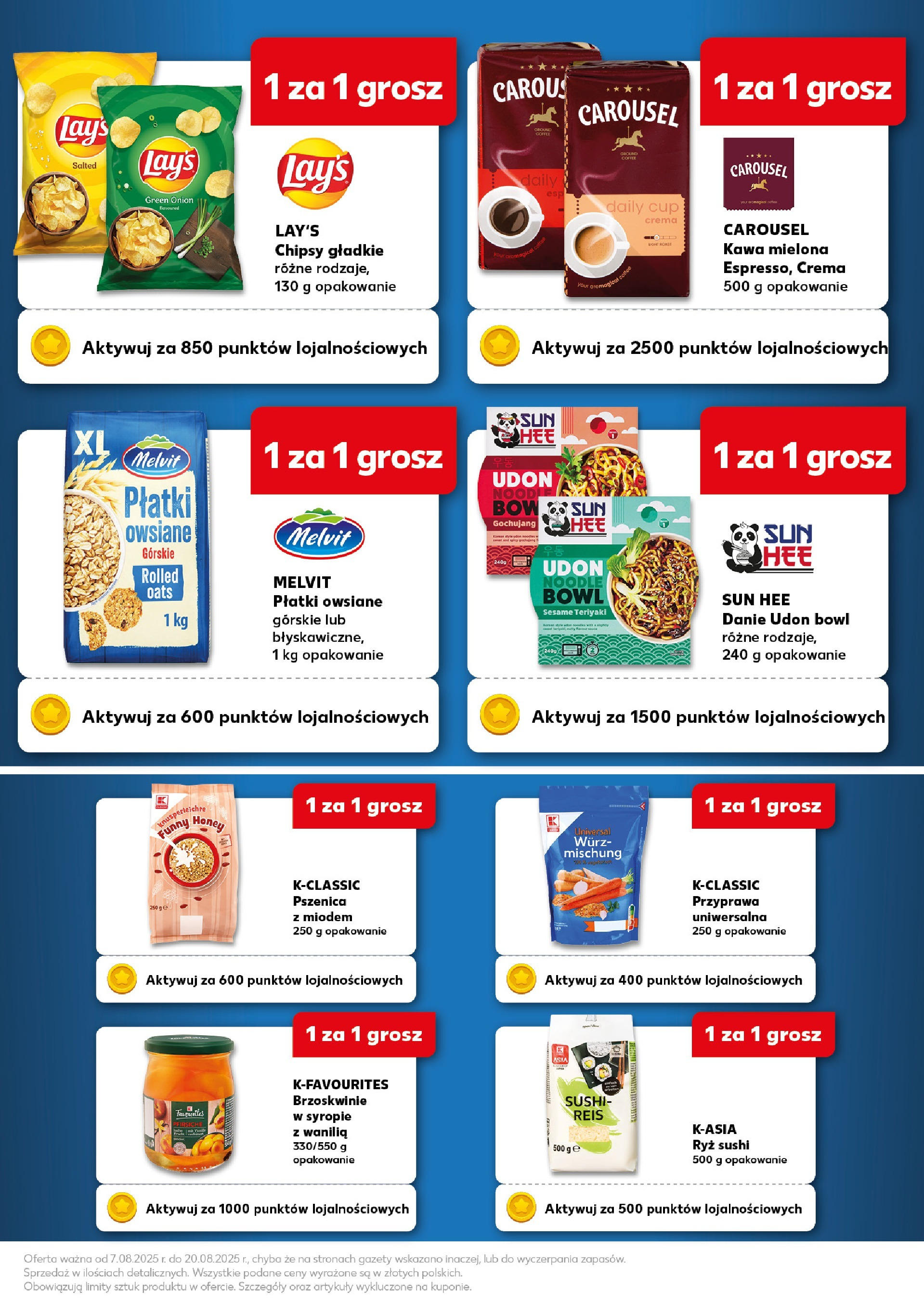 Kaufland gazetka - Superkupony od 07.08.2025 - od jutra PDF | Strona: 5 | Produkty: Chipsy, Sushi, Brzoskwinie, Płatki