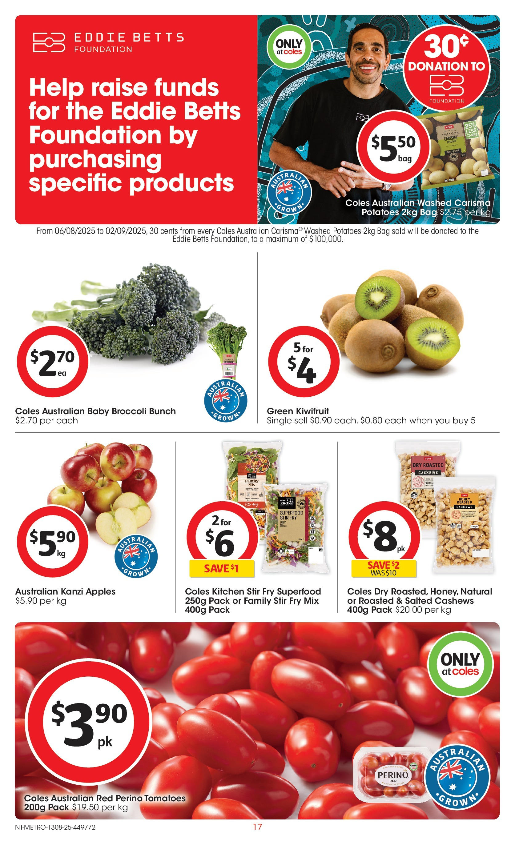 ﻿﻿Coles catalogue valid from 13/08/2025 > Online Australia | Page: 17 | Products: Apples, Kiwifruit, Potatoes, Foundation