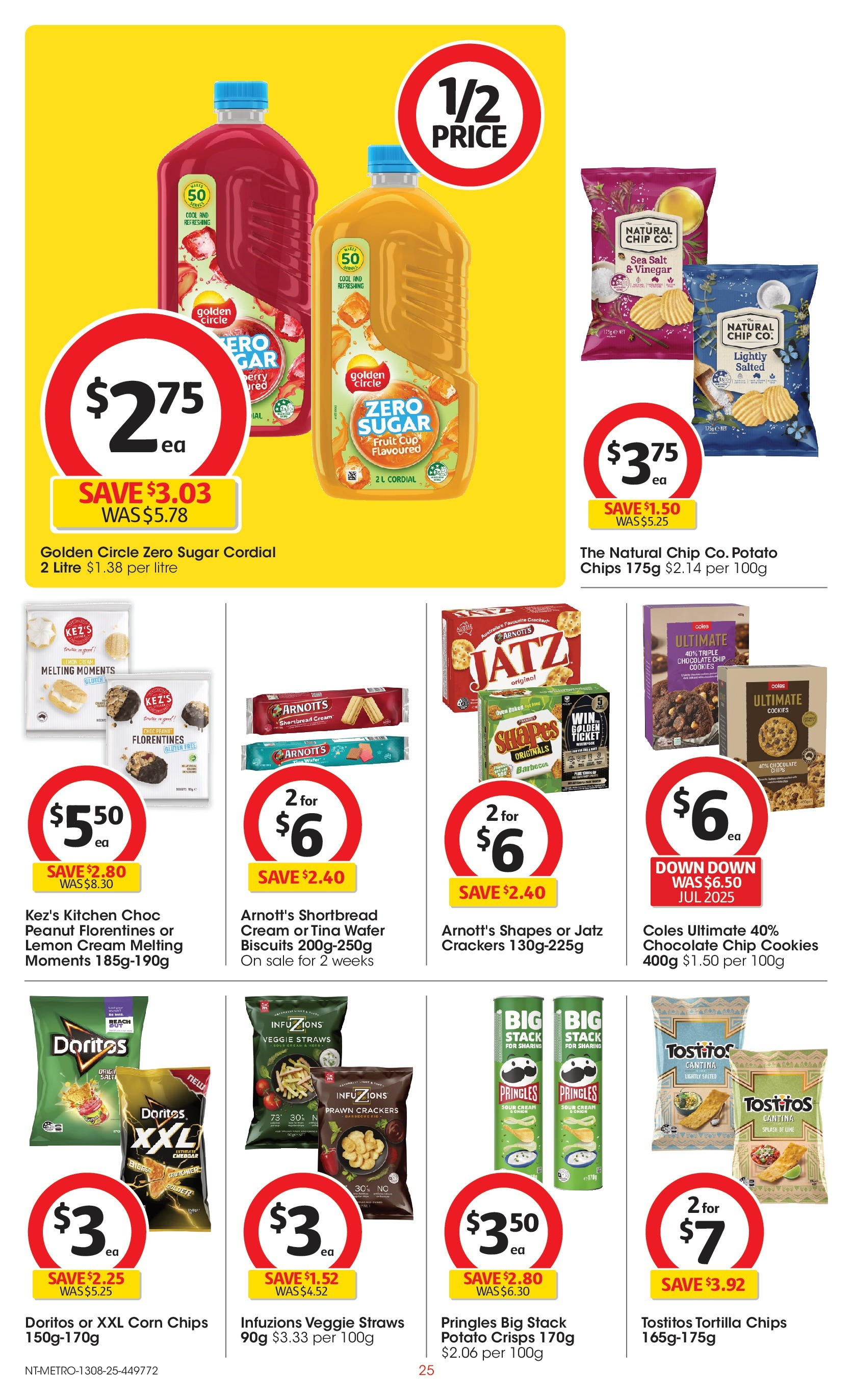 ﻿﻿Coles catalogue valid from 13/08/2025 > Online Australia | Page: 25 | Products: Chocolate, Chips, Water, Vinegar