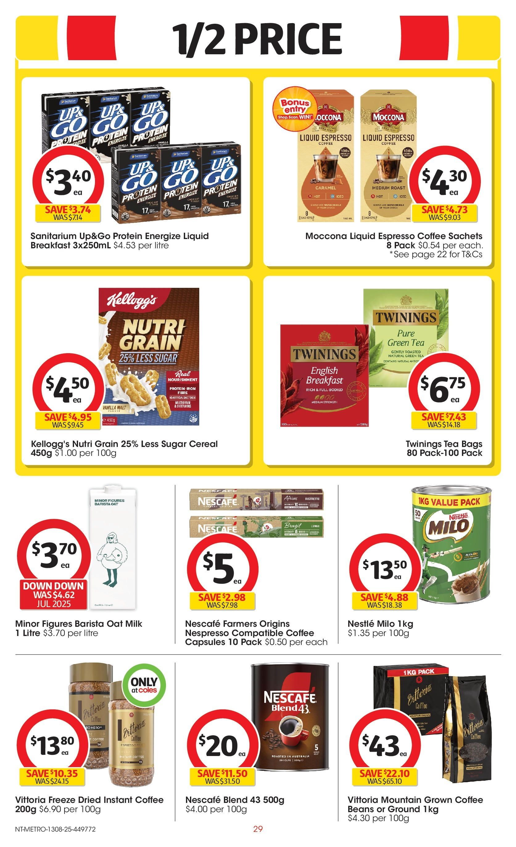 ﻿﻿Coles catalogue valid from 13/08/2025 > Online Australia | Page: 29 | Products: Coffee, Tea, Water, Nescafe