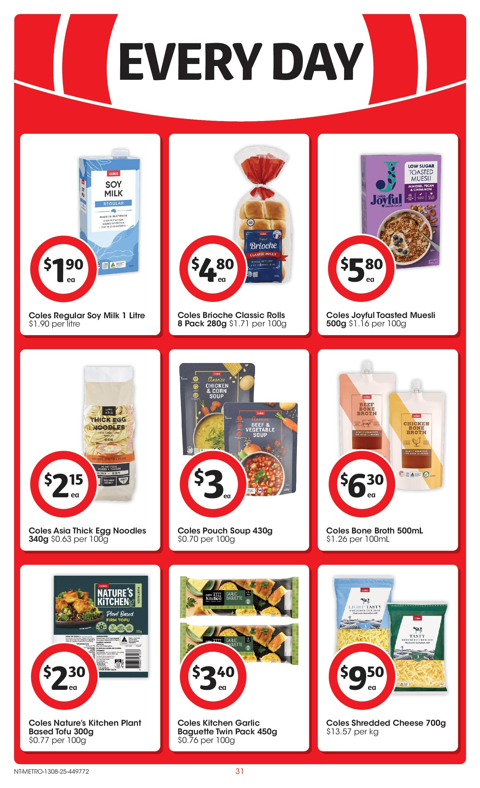 ﻿﻿Coles catalogue valid from 13/08/2025 > Online Australia | Page: 31 | Products: Cheese, Chicken, Noodles, Garlic