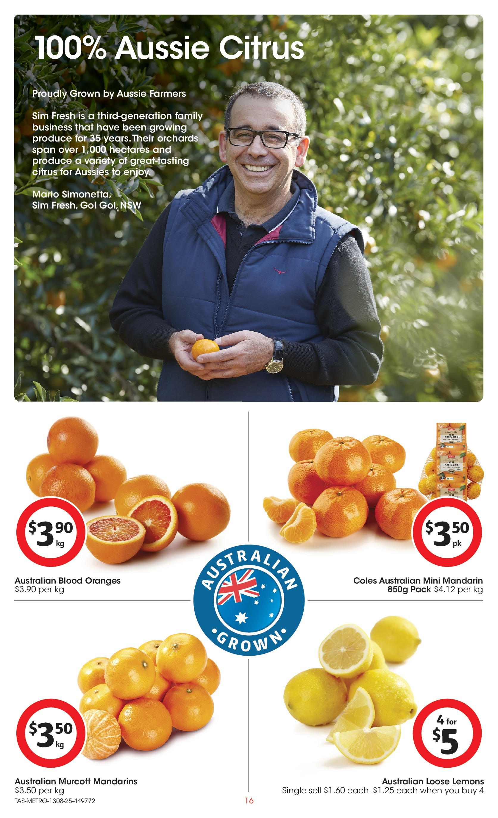 ﻿﻿Coles catalogue valid from 13/08/2025 > Online Australia | Page: 16 | Products: Oranges, Mandarins