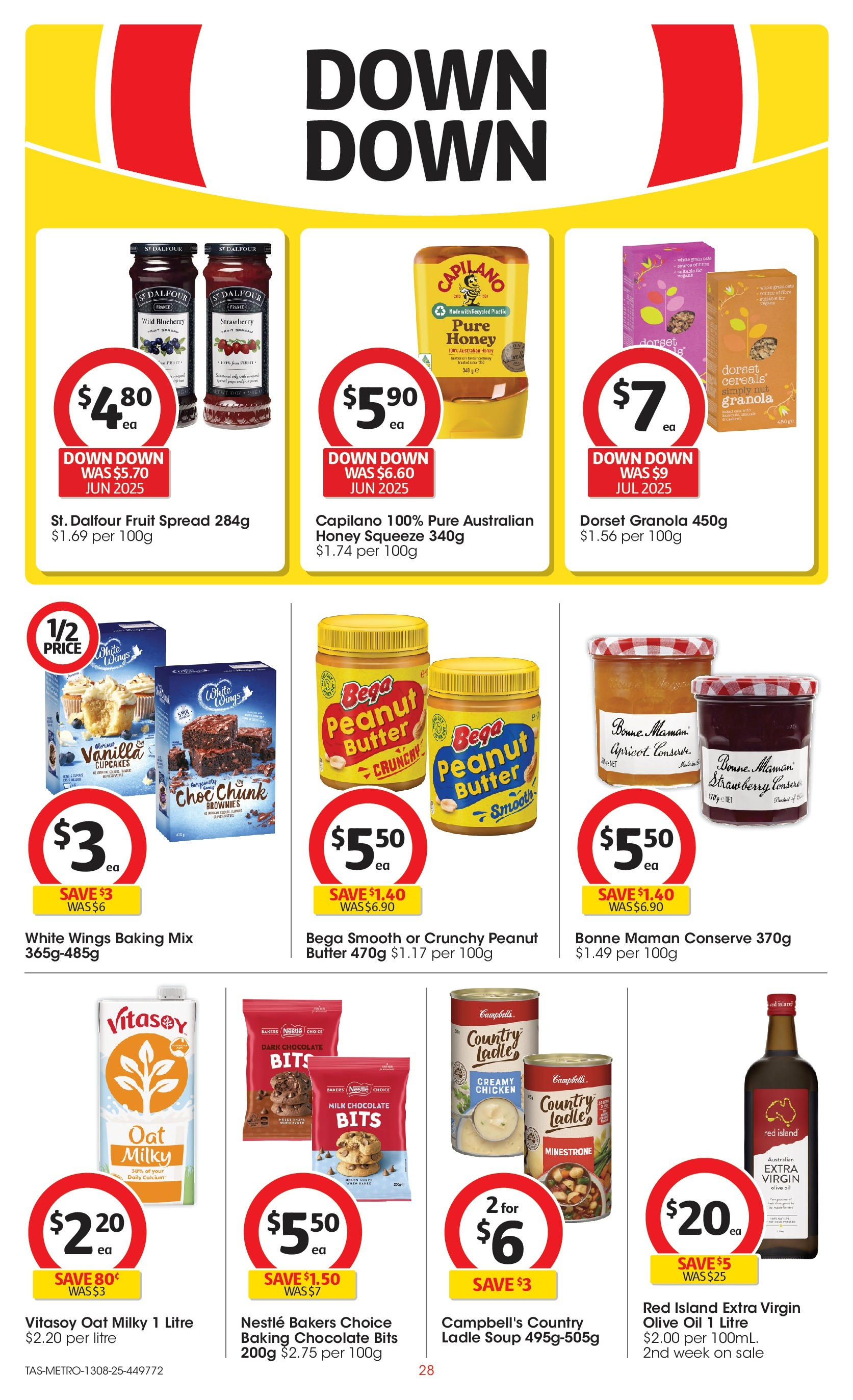 ﻿﻿Coles catalogue valid from 13/08/2025 > Online Australia | Page: 28 | Products: Chocolate, Honey, Olive oil, Soup