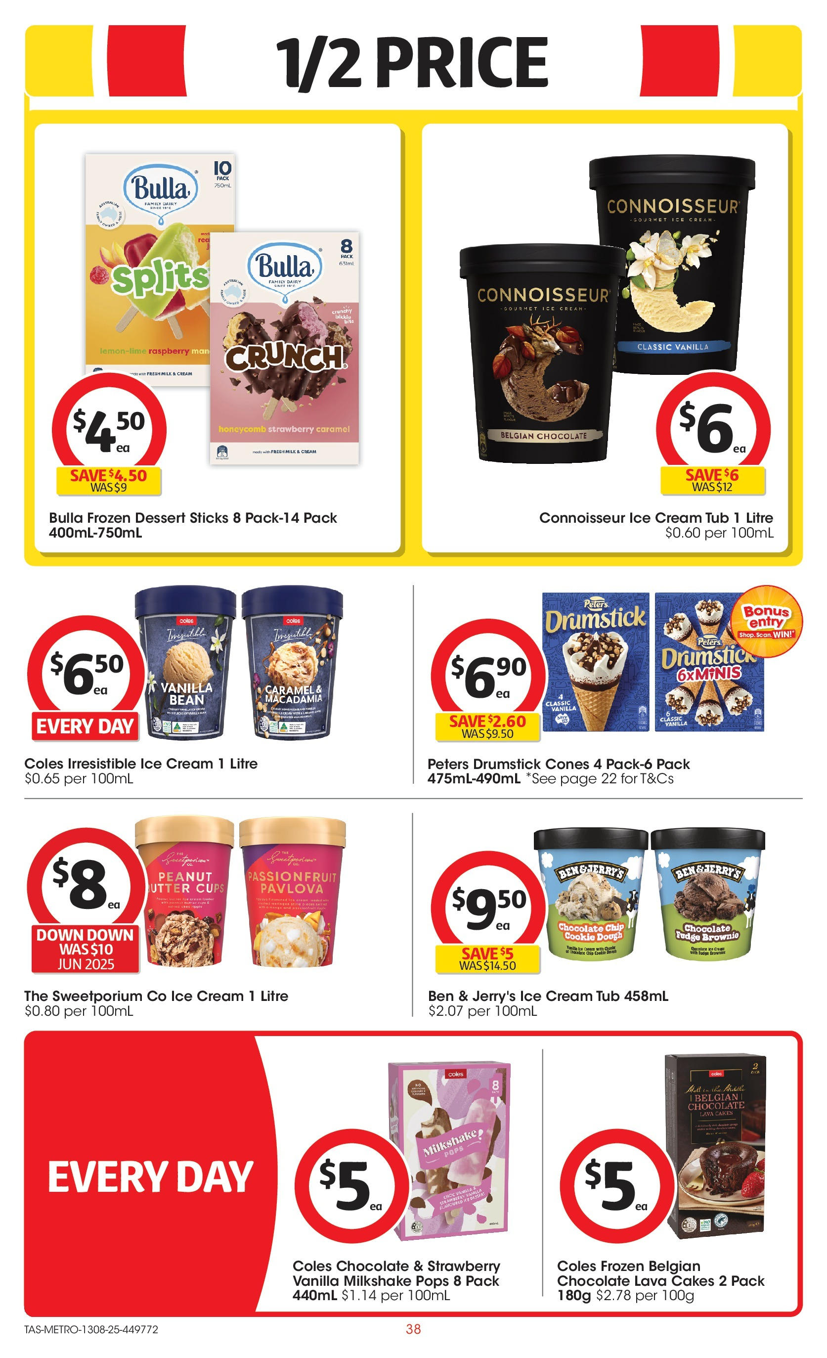 ﻿﻿Coles catalogue valid from 13/08/2025 > Online Australia | Page: 38 | Products: Dairy, Chocolate, Passionfruit, Ice cream