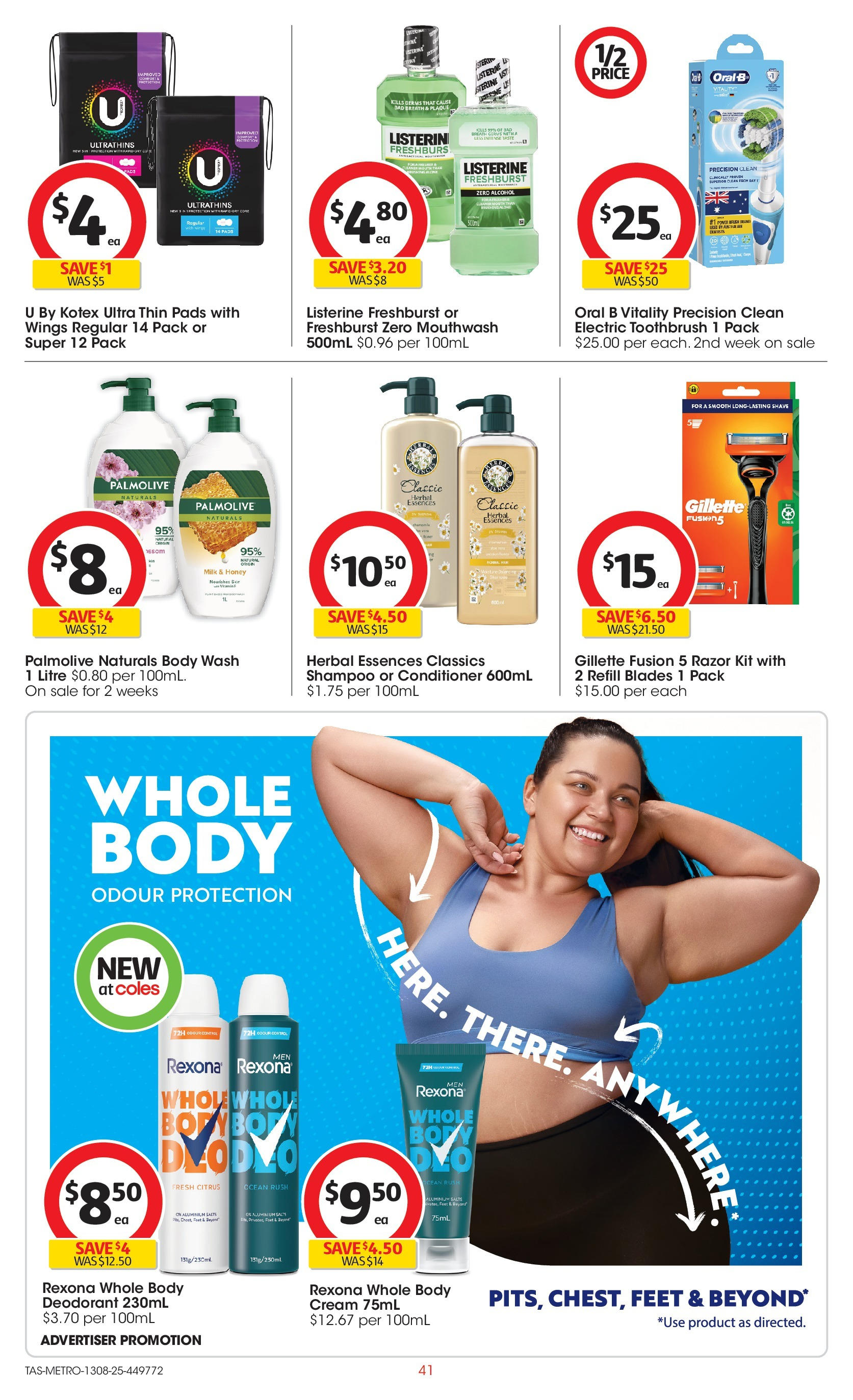 ﻿﻿Coles catalogue valid from 13/08/2025 > Online Australia | Page: 41 | Products: Brush, Shampoo, Herbal, Electric toothbrush