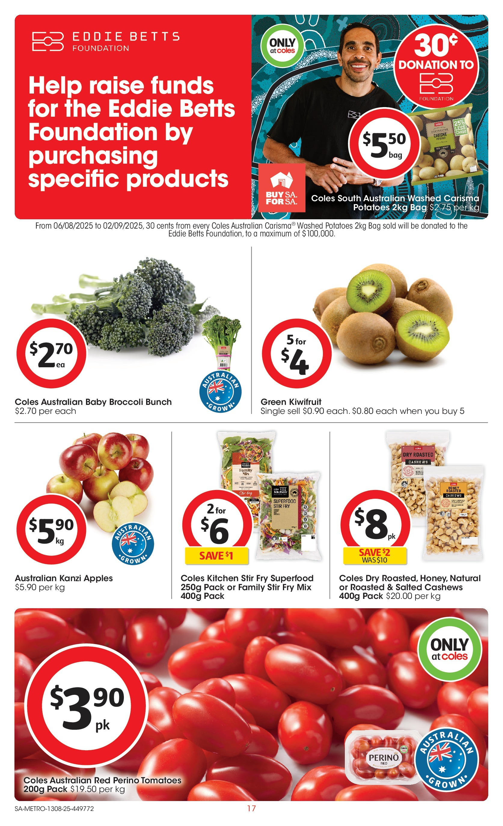 ﻿﻿Coles catalogue valid from 13/08/2025 > Online Australia | Page: 17 | Products: Apples, Tomatoes, Kiwifruit, Bag