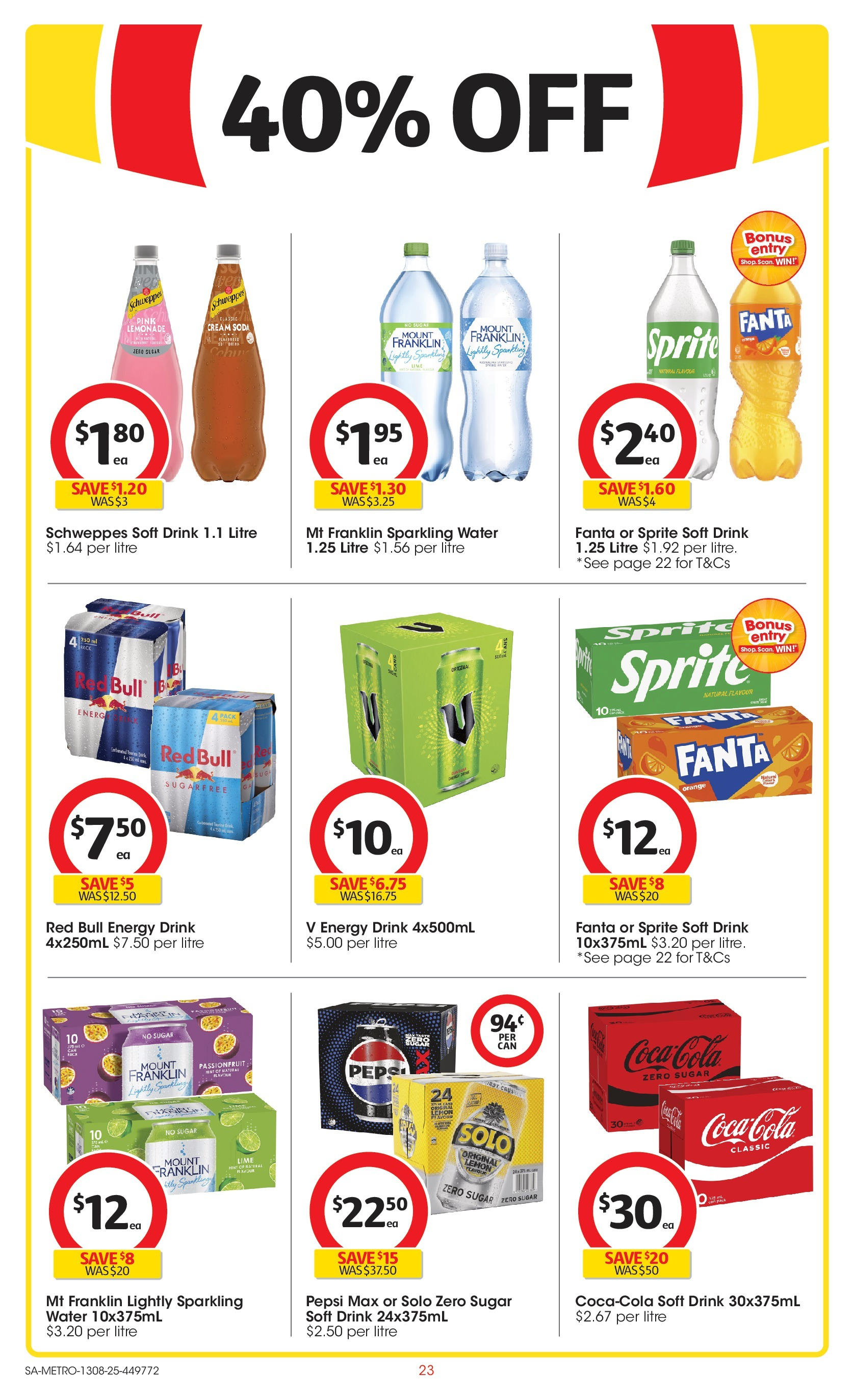 ﻿﻿Coles catalogue valid from 13/08/2025 > Online Australia | Page: 23 | Products: Energy drink, Coca Cola, Cream, Pepsi Max