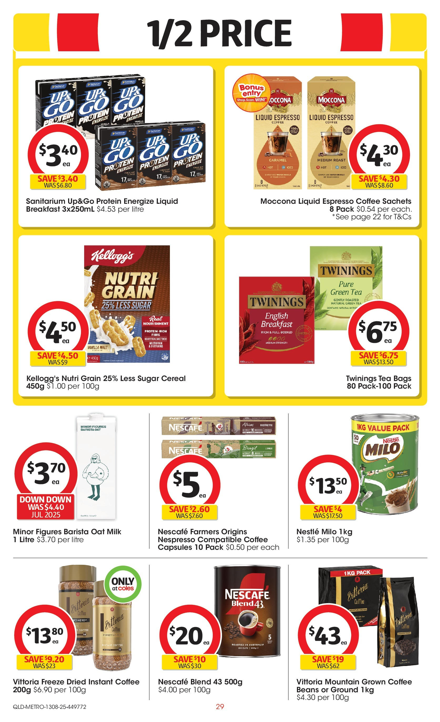 ﻿﻿Coles catalogue valid from 13/08/2025 > Online Australia | Page: 29 | Products: Milk, Tea, Sugar, Nescafe