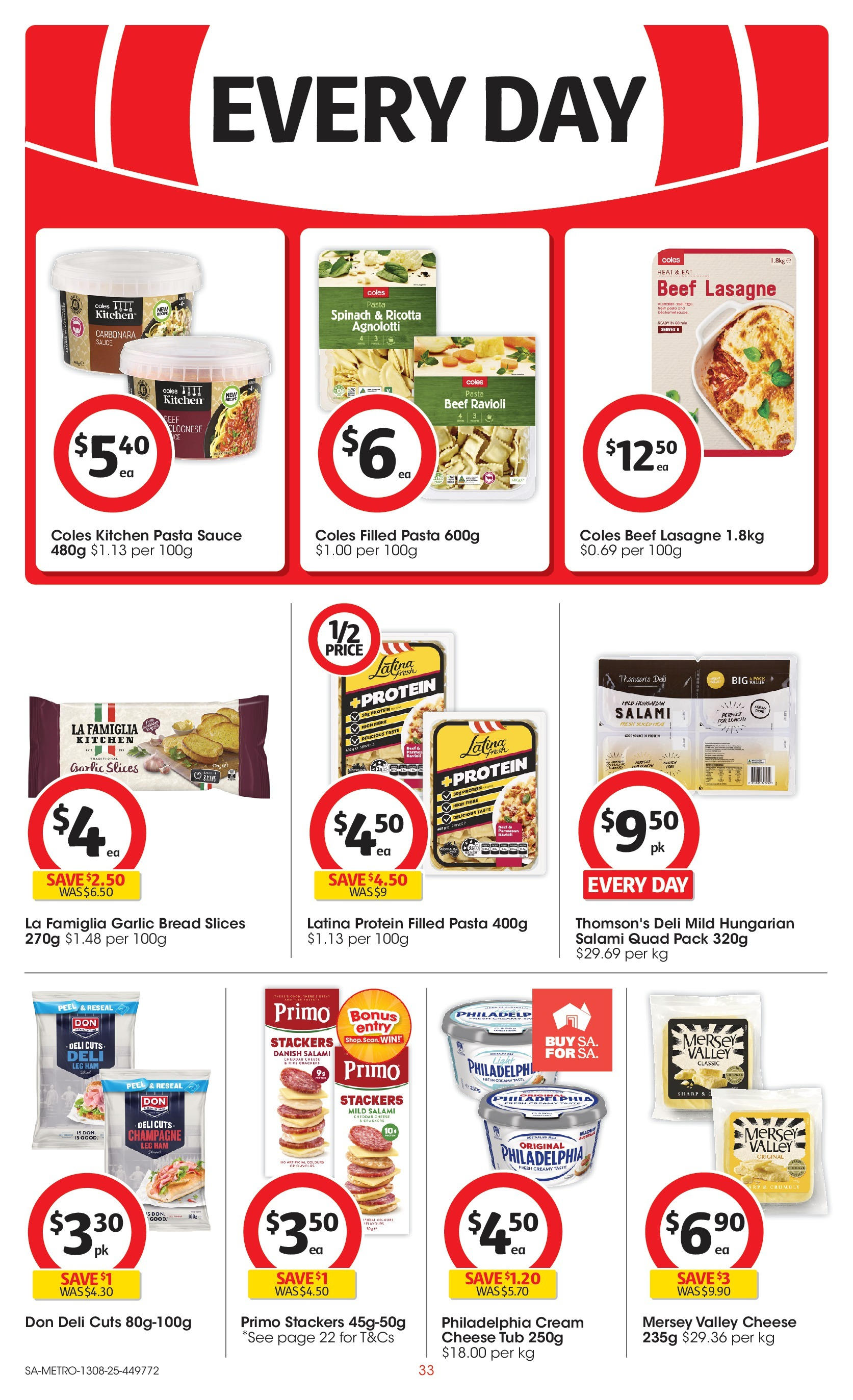 ﻿﻿Coles catalogue valid from 13/08/2025 > Online Australia | Page: 33 | Products: Crackers, Salami, Ham, Garlic