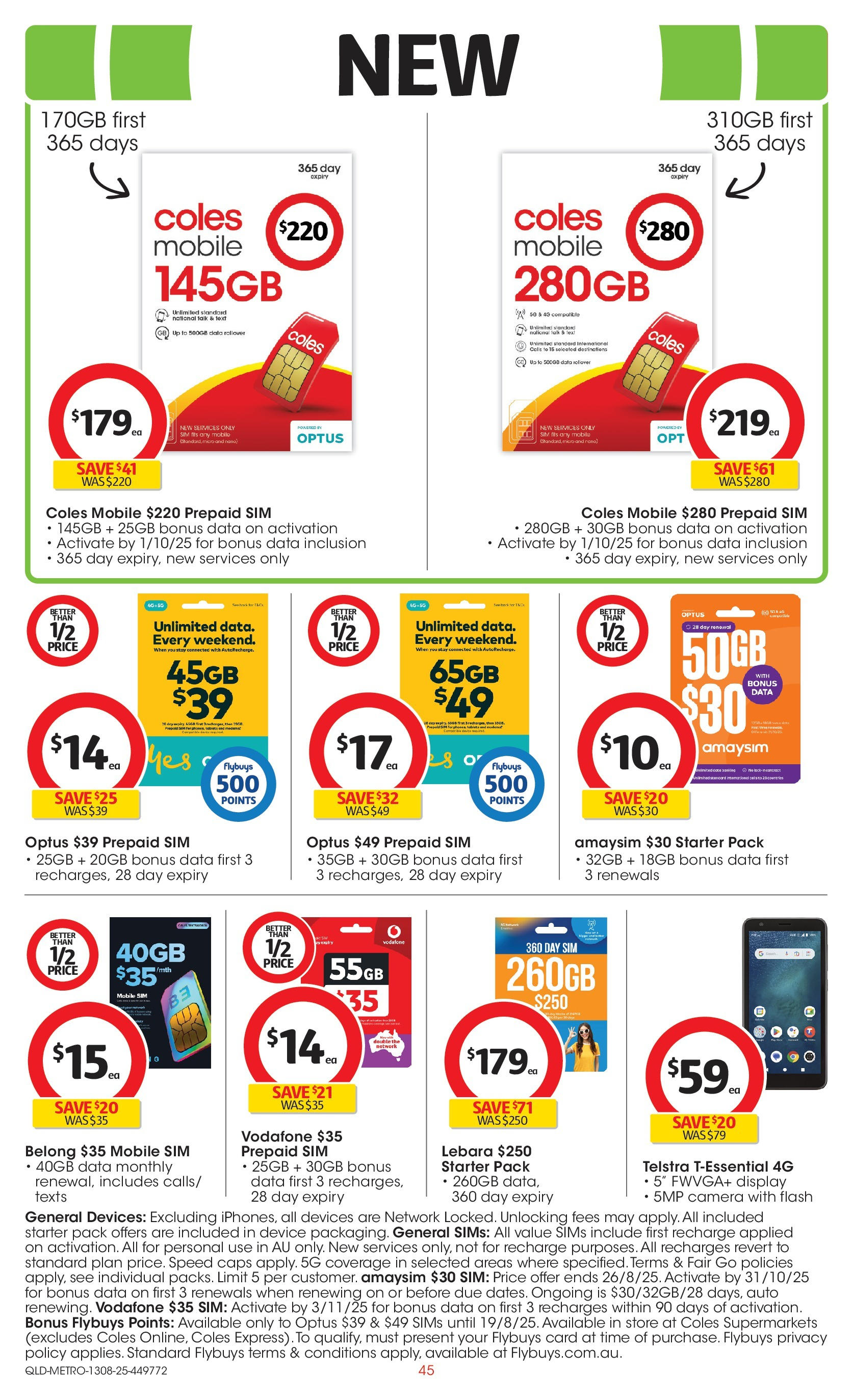 ﻿﻿Coles catalogue valid from 13/08/2025 > Online Australia | Page: 45 | Products: Device, Camera, Mobile, Tablets