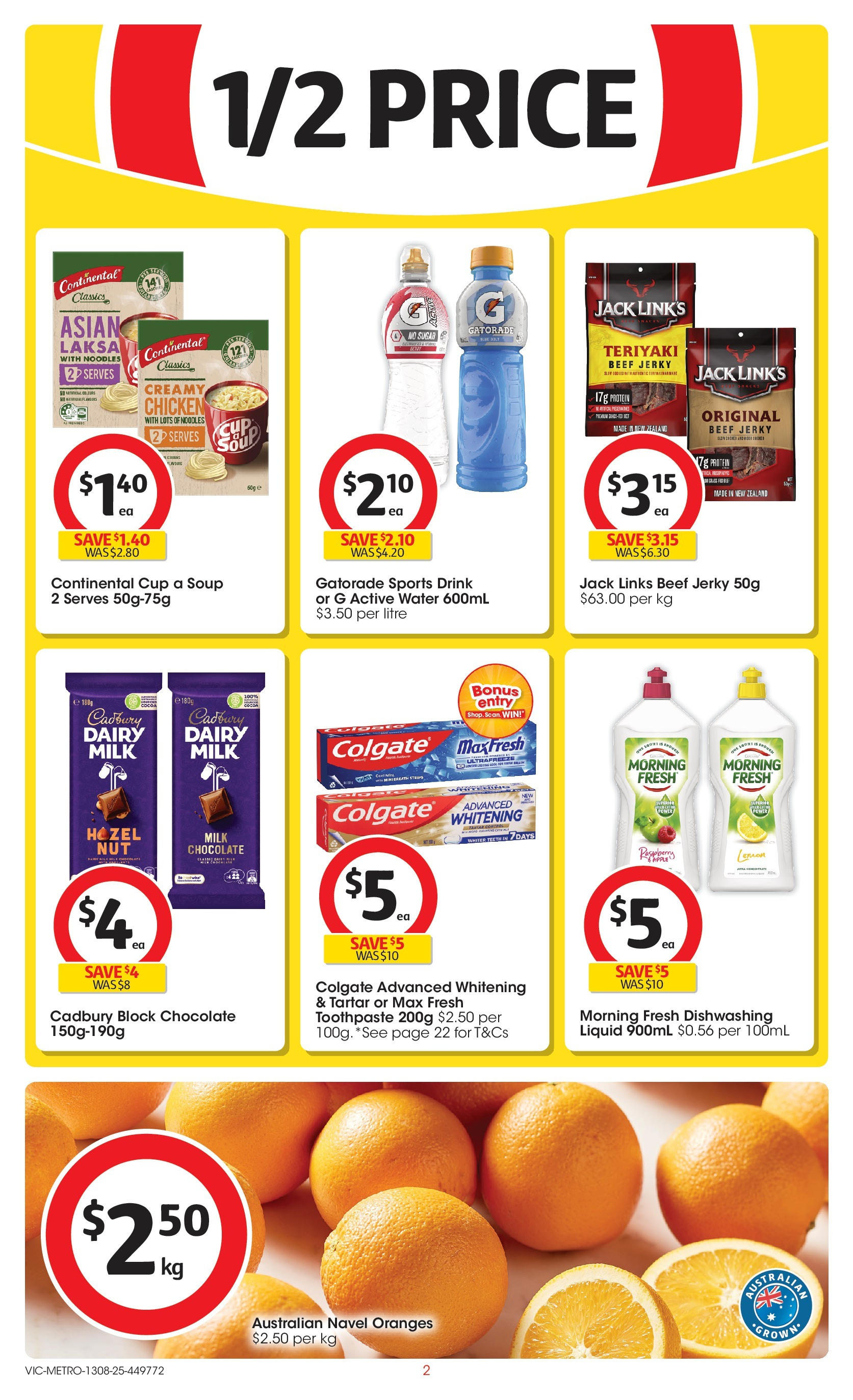 ﻿﻿Coles catalogue valid from 13/08/2025 > Online Australia | Page: 2 | Products: Milk, Chocolate, Water, Soup