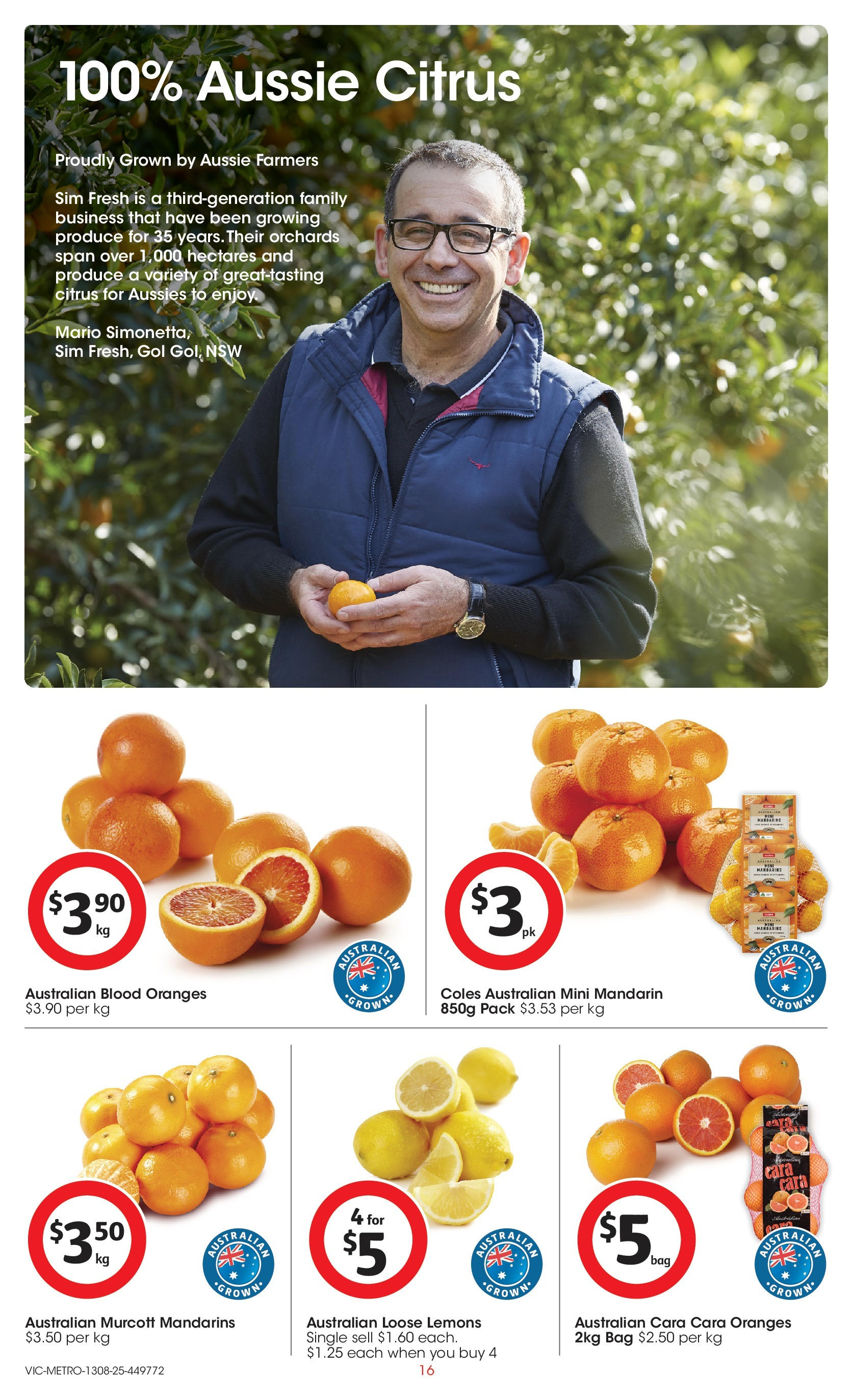 ﻿﻿Coles catalogue valid from 13/08/2025 > Online Australia | Page: 16 | Products: Oranges, Mandarins, Bag