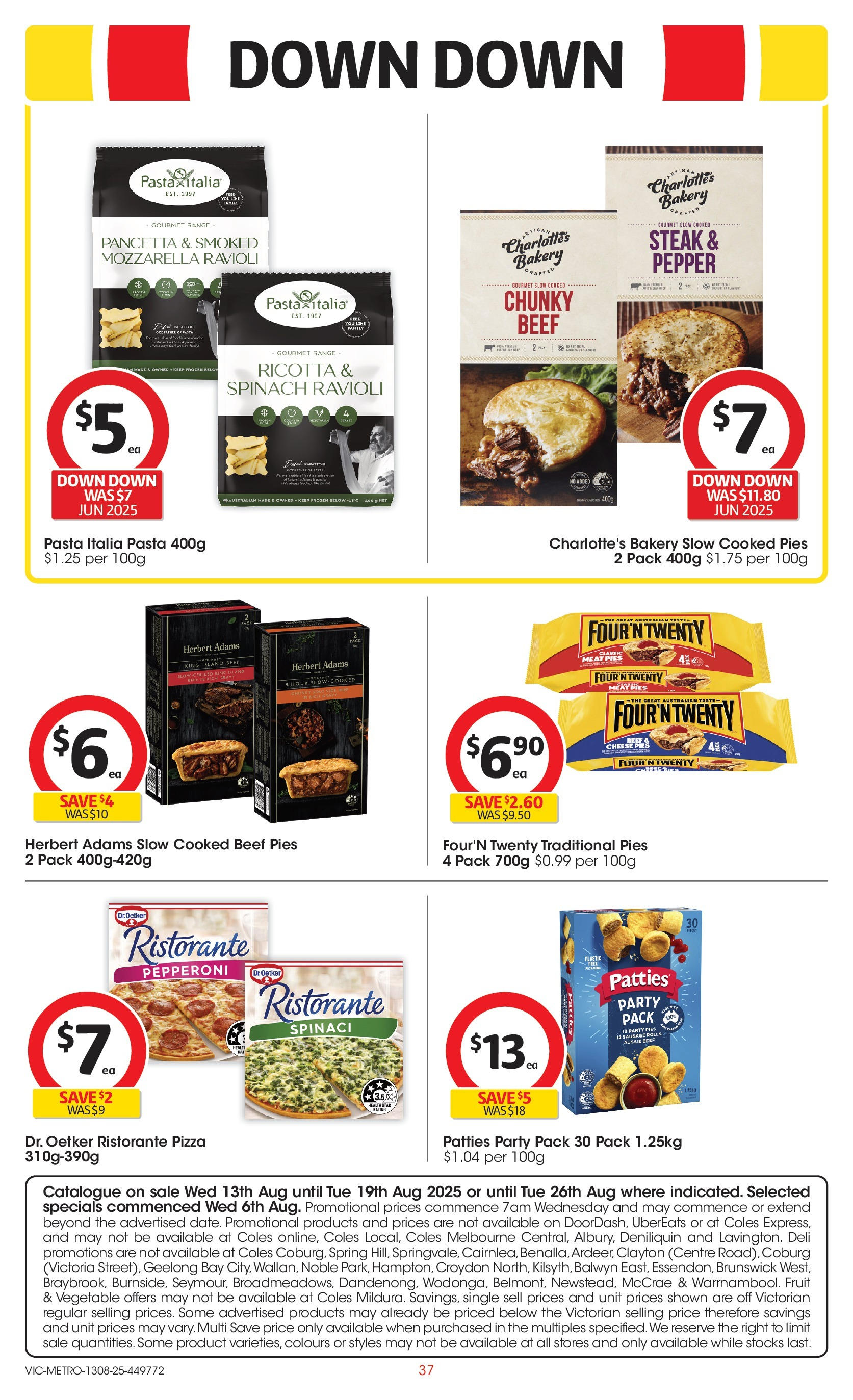 ﻿﻿Coles catalogue valid from 13/08/2025 > Online Australia | Page: 37 | Products: Pizza, Beef, Pasta, Bakery