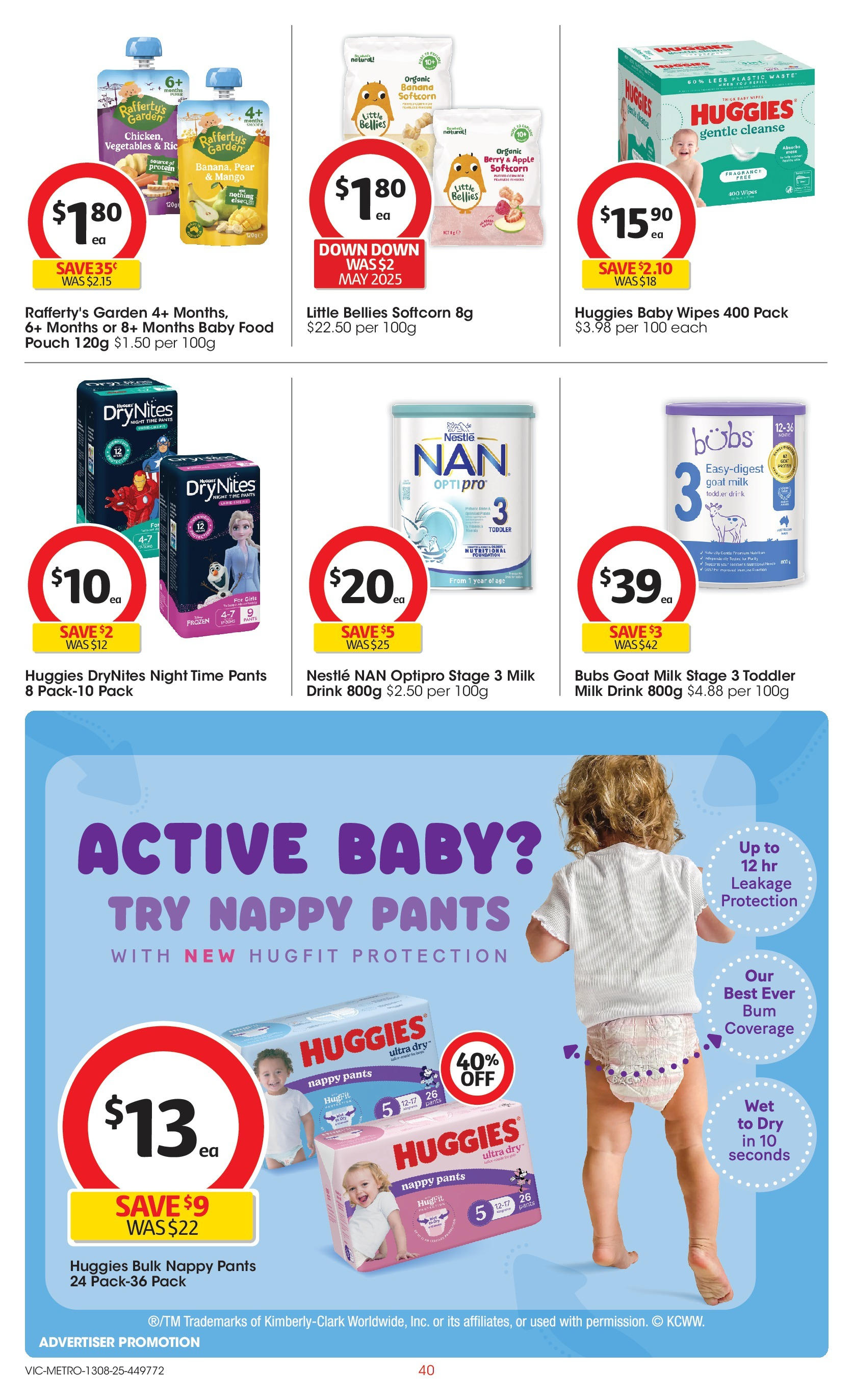 ﻿﻿Coles catalogue valid from 13/08/2025 > Online Australia | Page: 40 | Products: Fragrance, Milk, Baby food, Vegetables