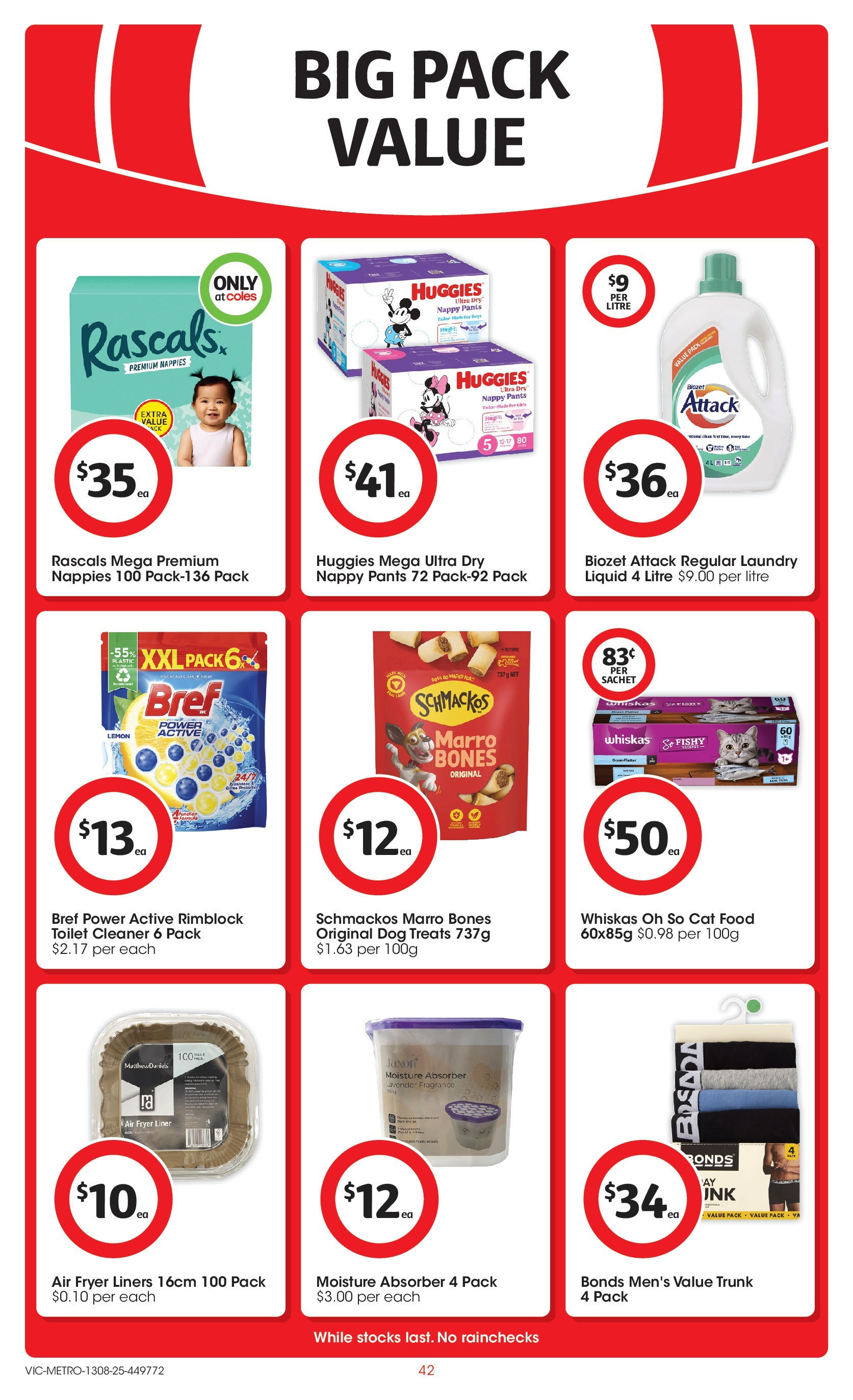 ﻿﻿Coles catalogue valid from 13/08/2025 > Online Australia | Page: 42 | Products: Fragrance, Cleaner, Nappies, Laundry