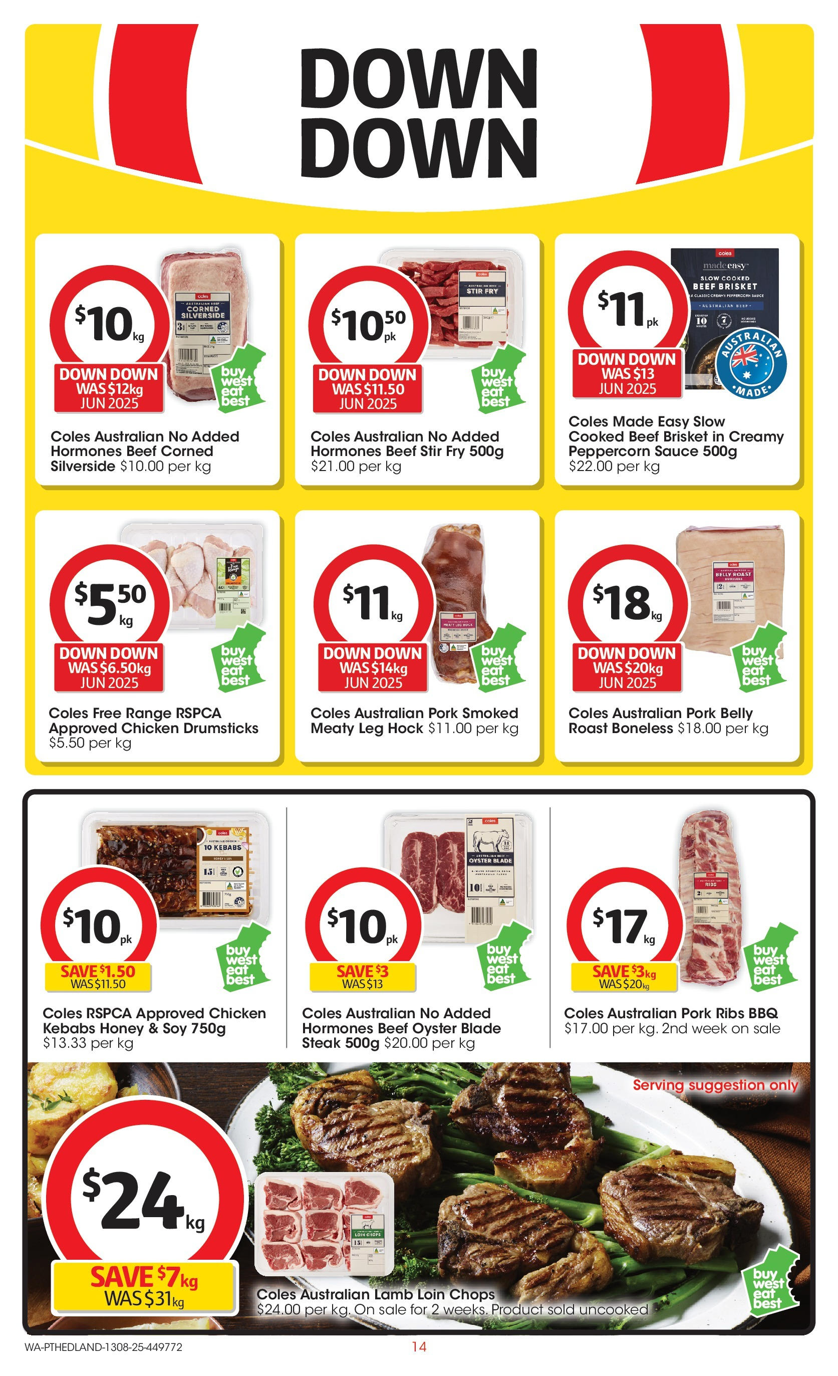 ﻿﻿Coles catalogue valid from 13/08/2025 > Online Australia | Page: 14 | Products: Chicken, Beef, Steak, Sauce