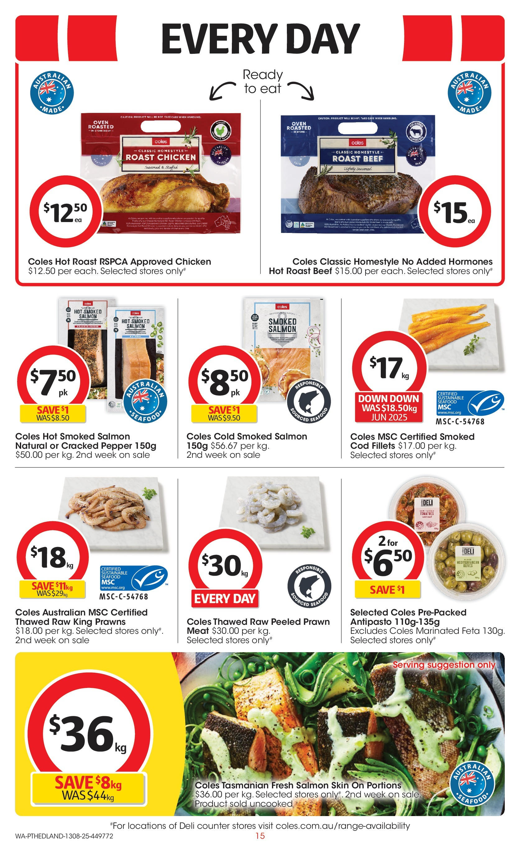 ﻿﻿Coles catalogue valid from 13/08/2025 > Online Australia | Page: 15 | Products: Meat, Salmon, Sustainable, Pepper